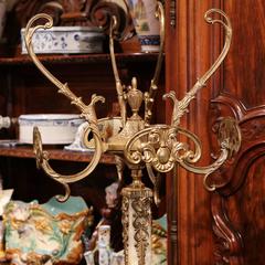 Mid-Century Free Standing Ornate Onyx and Brass Coat Stand