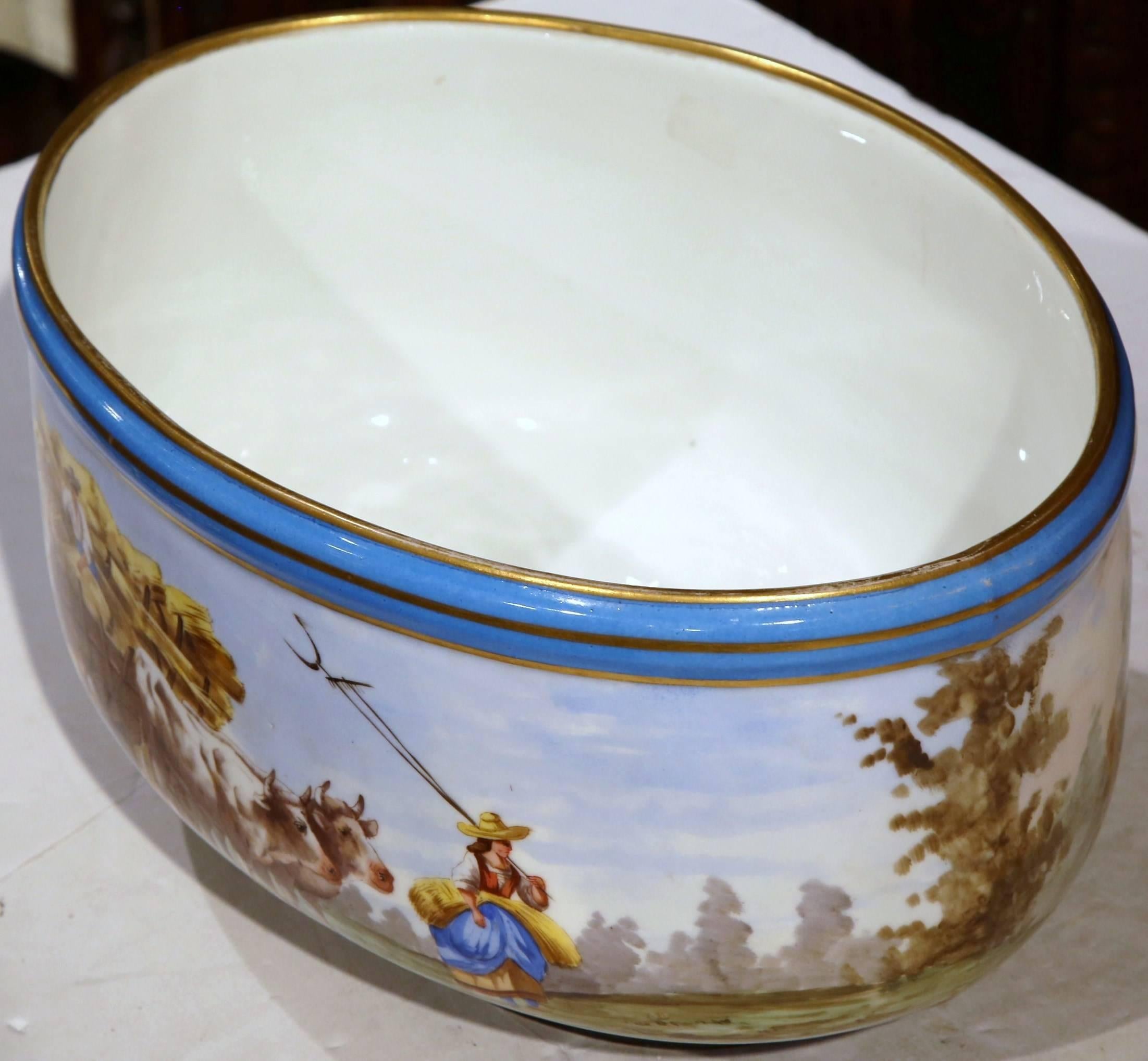 Gilt 19th Century, French Hand-Painted 