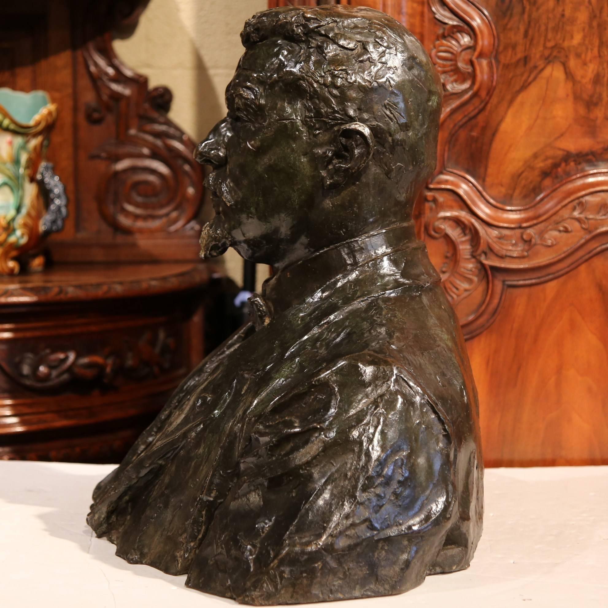 Early 20th Century French Bronze Bust Signed A. Descatoire
