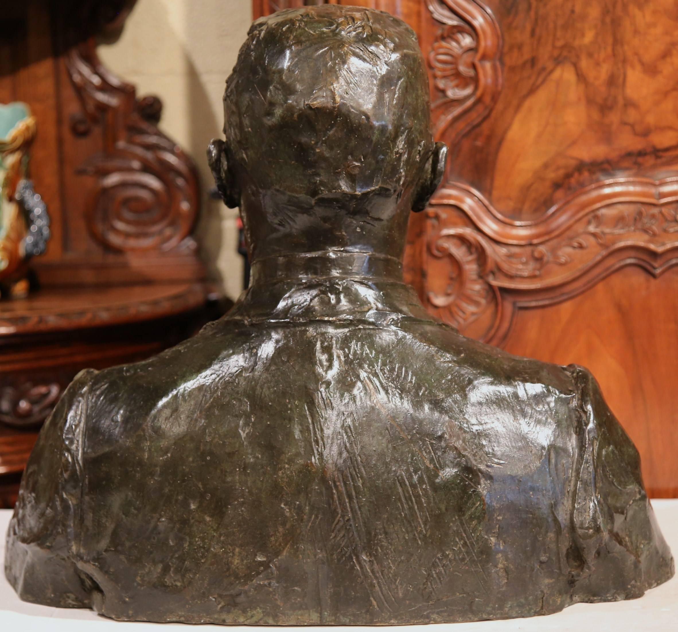 Early 20th Century French Bronze Bust Signed A. Descatoire