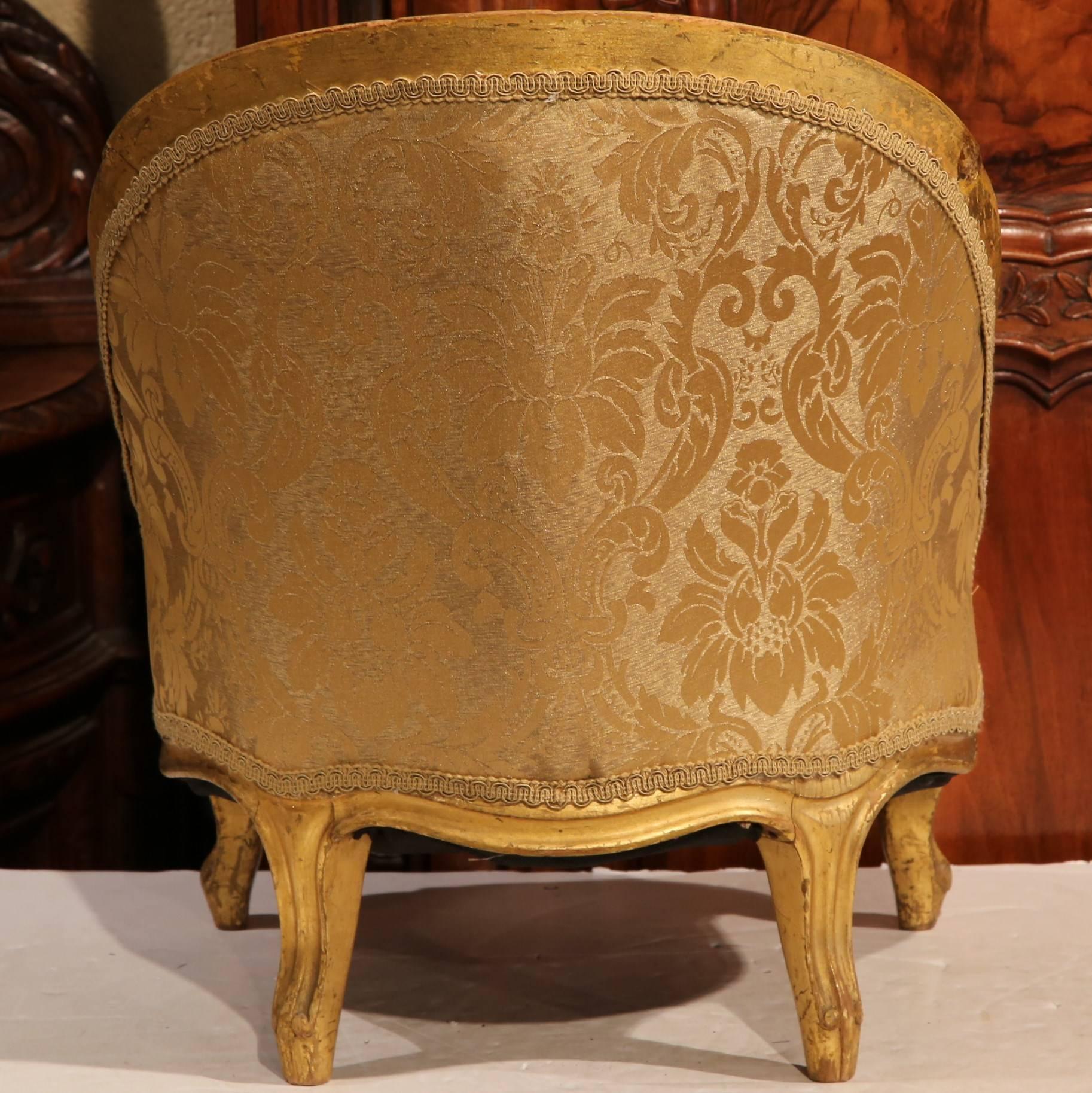 19th Century French Louis Philippe Carved Giltwood Child Armchair 1