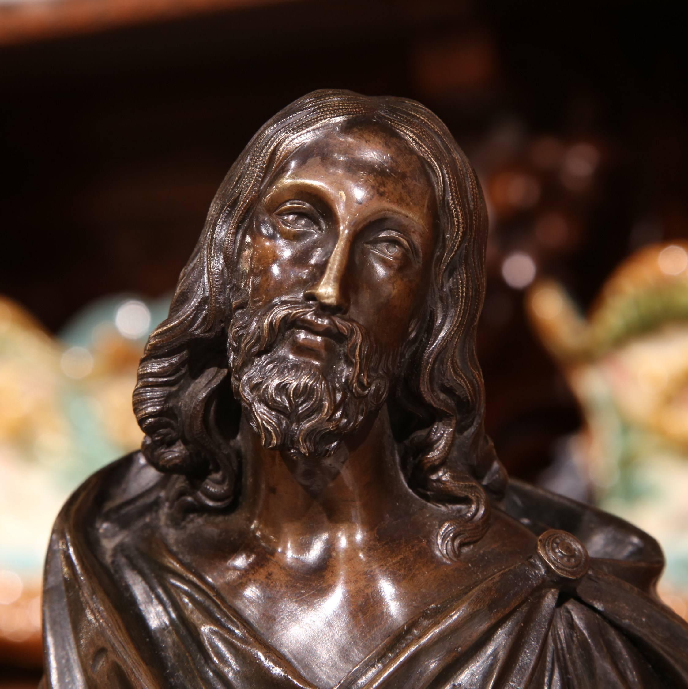 19th Century French Patinated Bronze Sculpture Composition of Jesus Christ 1