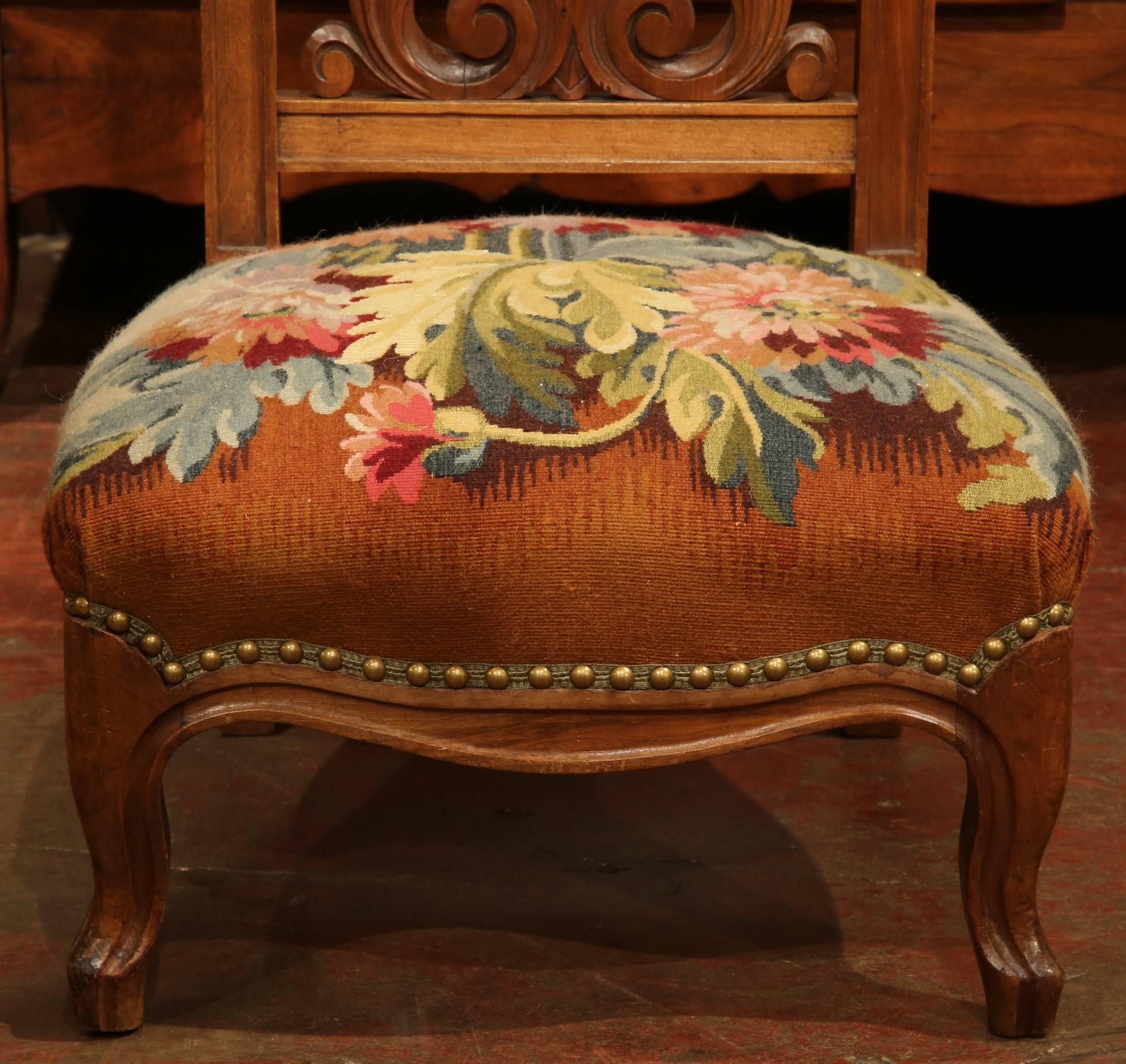 19th Century French Louis XV Carved Walnut 