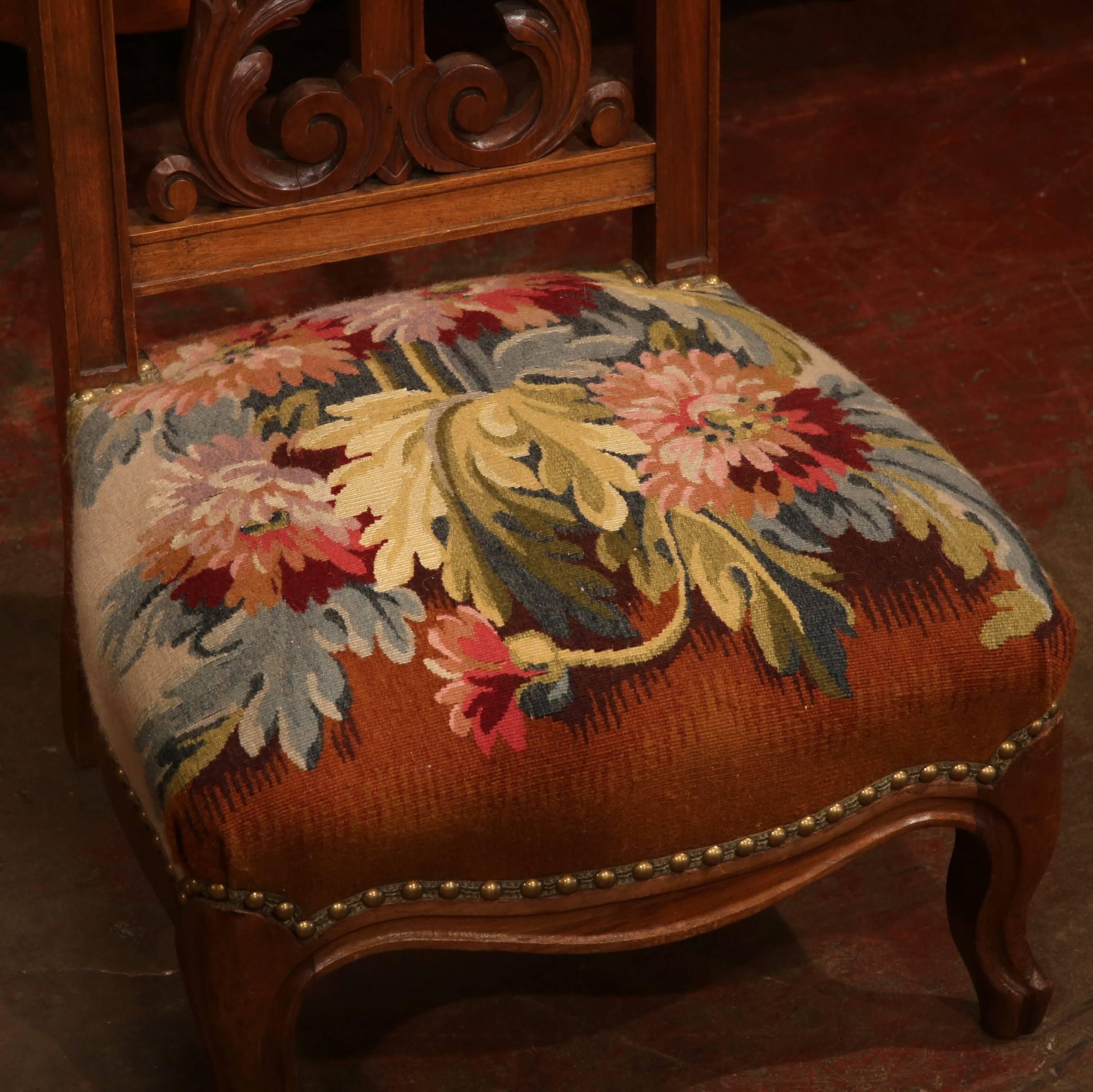 19th Century French Louis XV Carved Walnut 