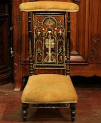 19th Century French Napoleon III Painted Prie-Dieu with Mother of Pearls Inlay