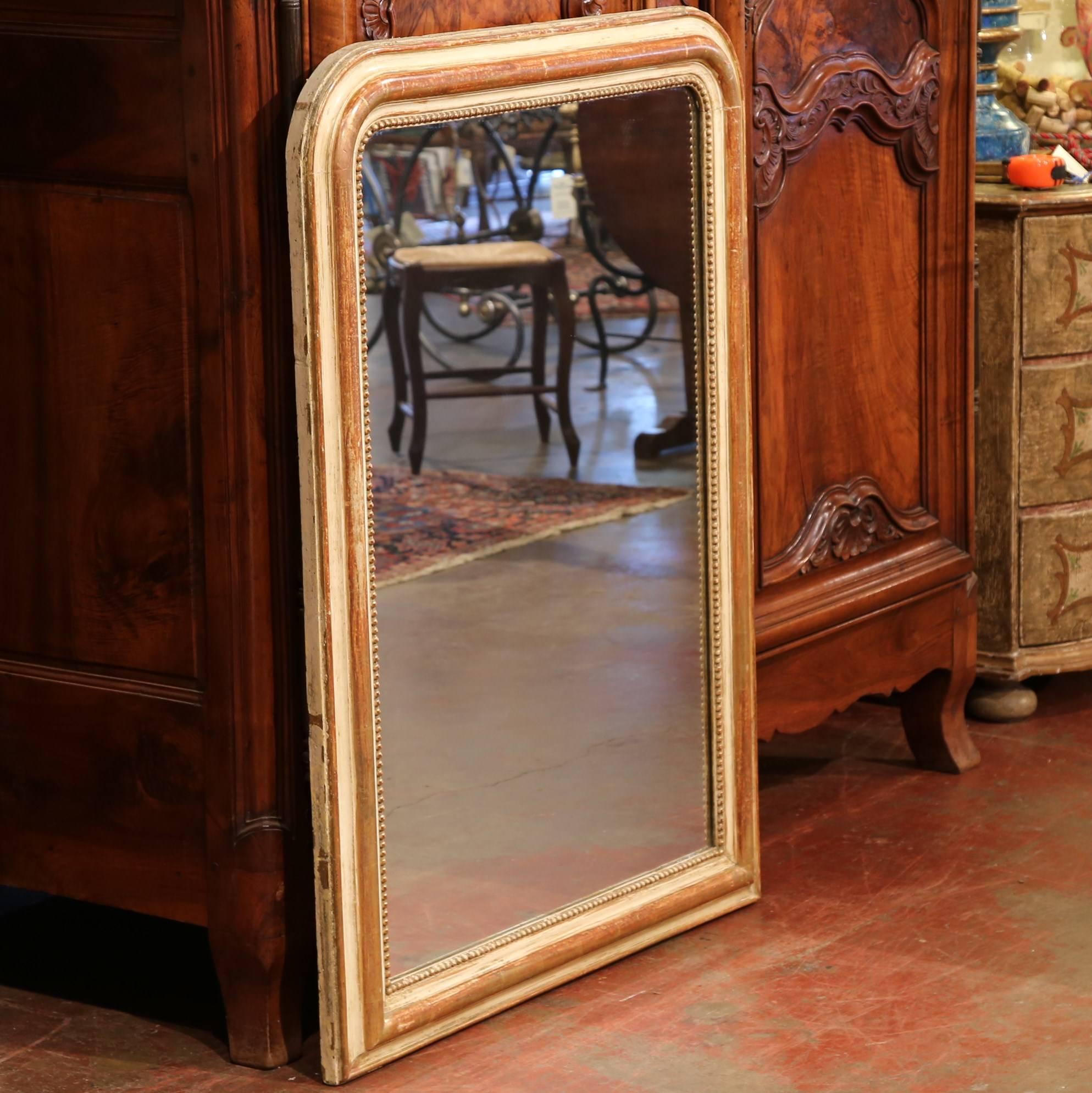 19th Century French Louis Philippe Two-Tone Red and Gesso over Gilt Mirror 2