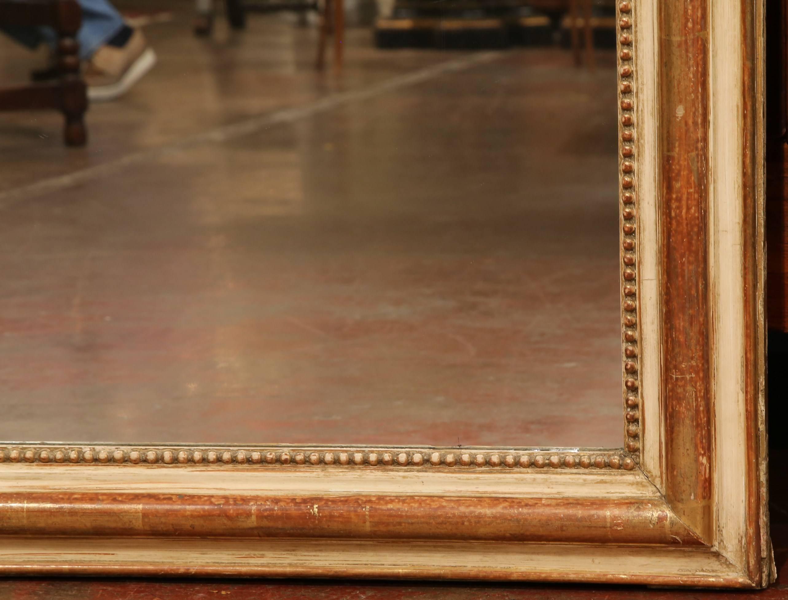 19th Century French Louis Philippe Two-Tone Red and Gesso over Gilt Mirror 1