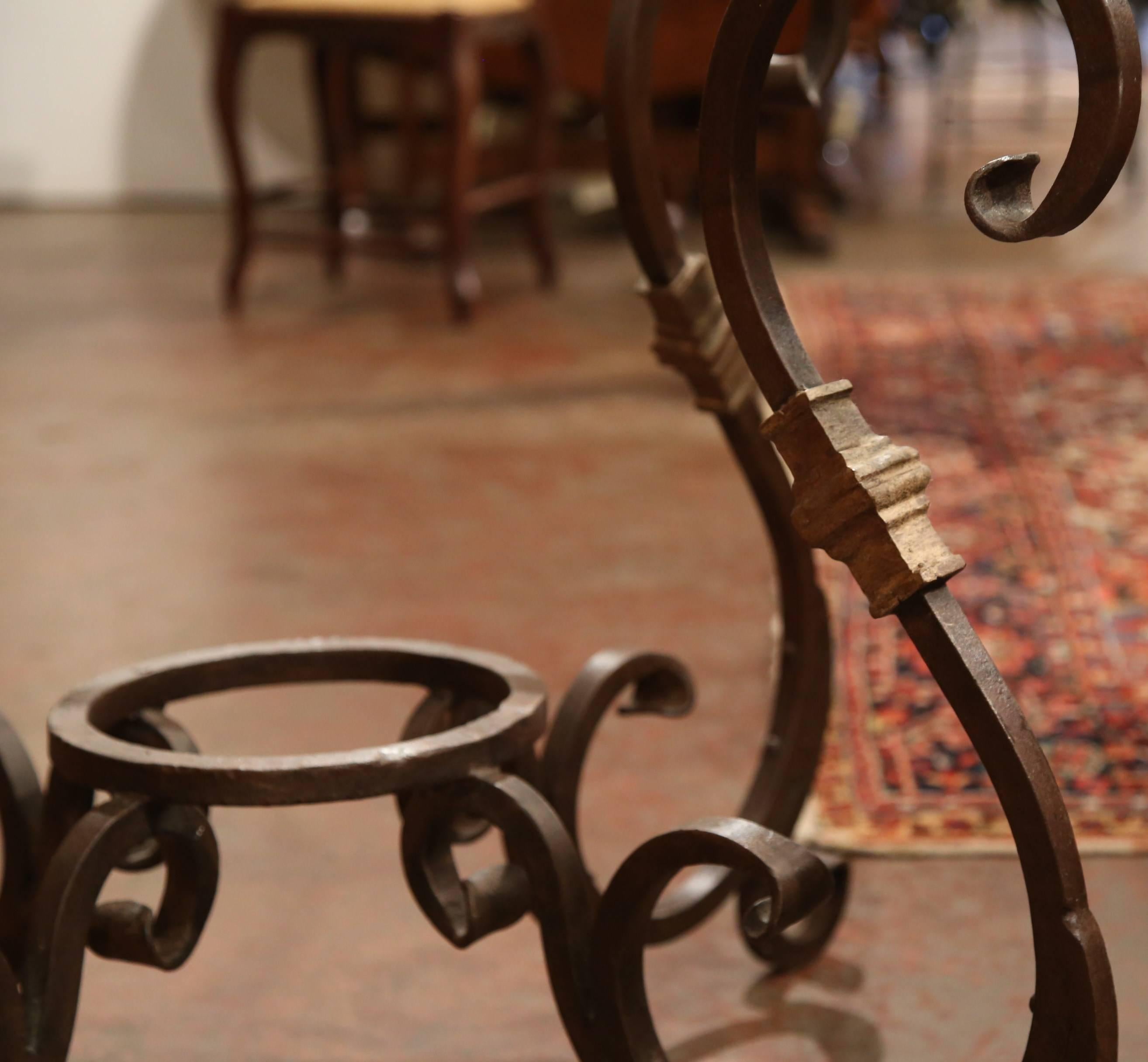 wrought iron table base for glass top