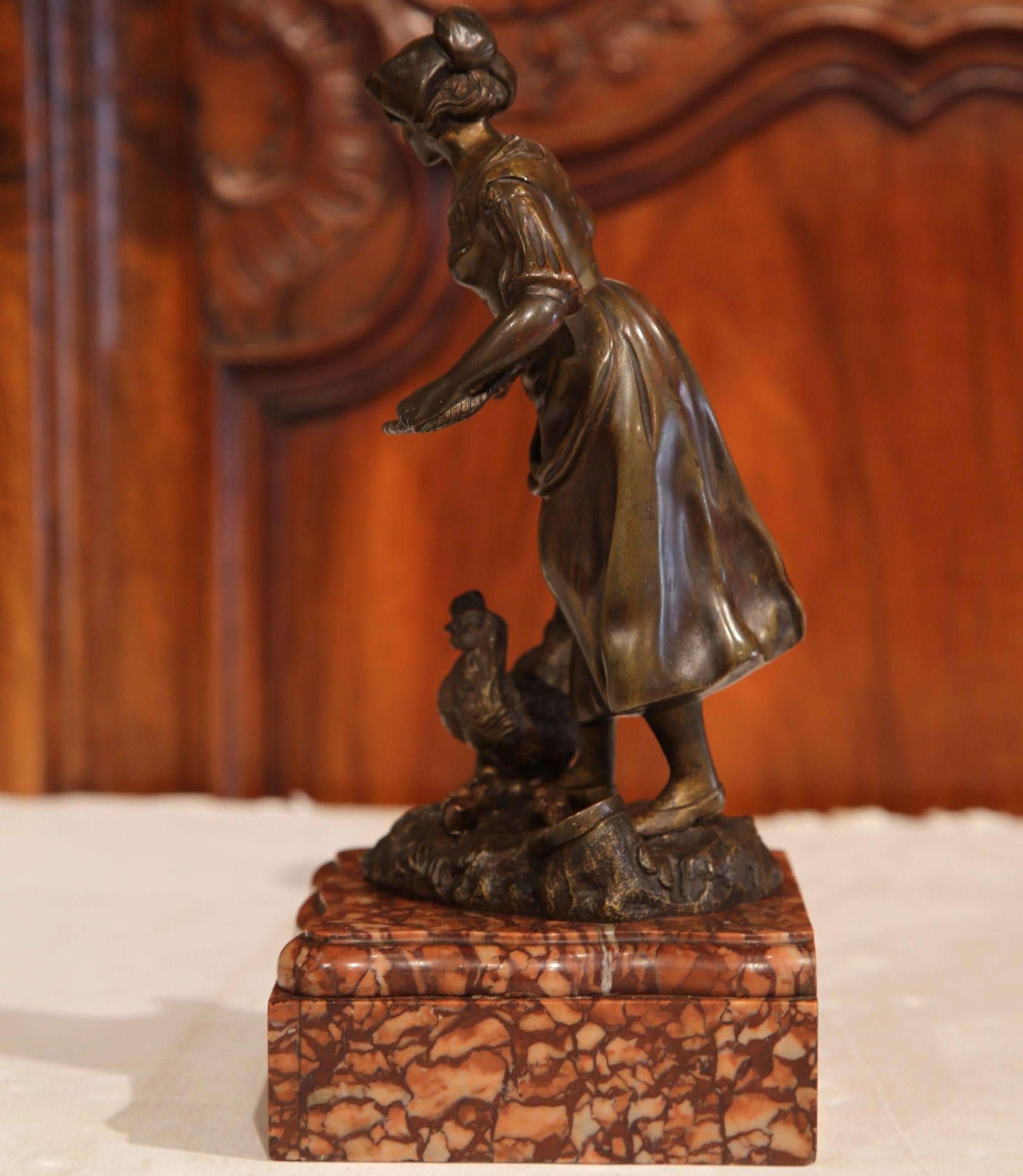 19th Century French Bronze Figurine on Marble Base Signed G. Omerth 2