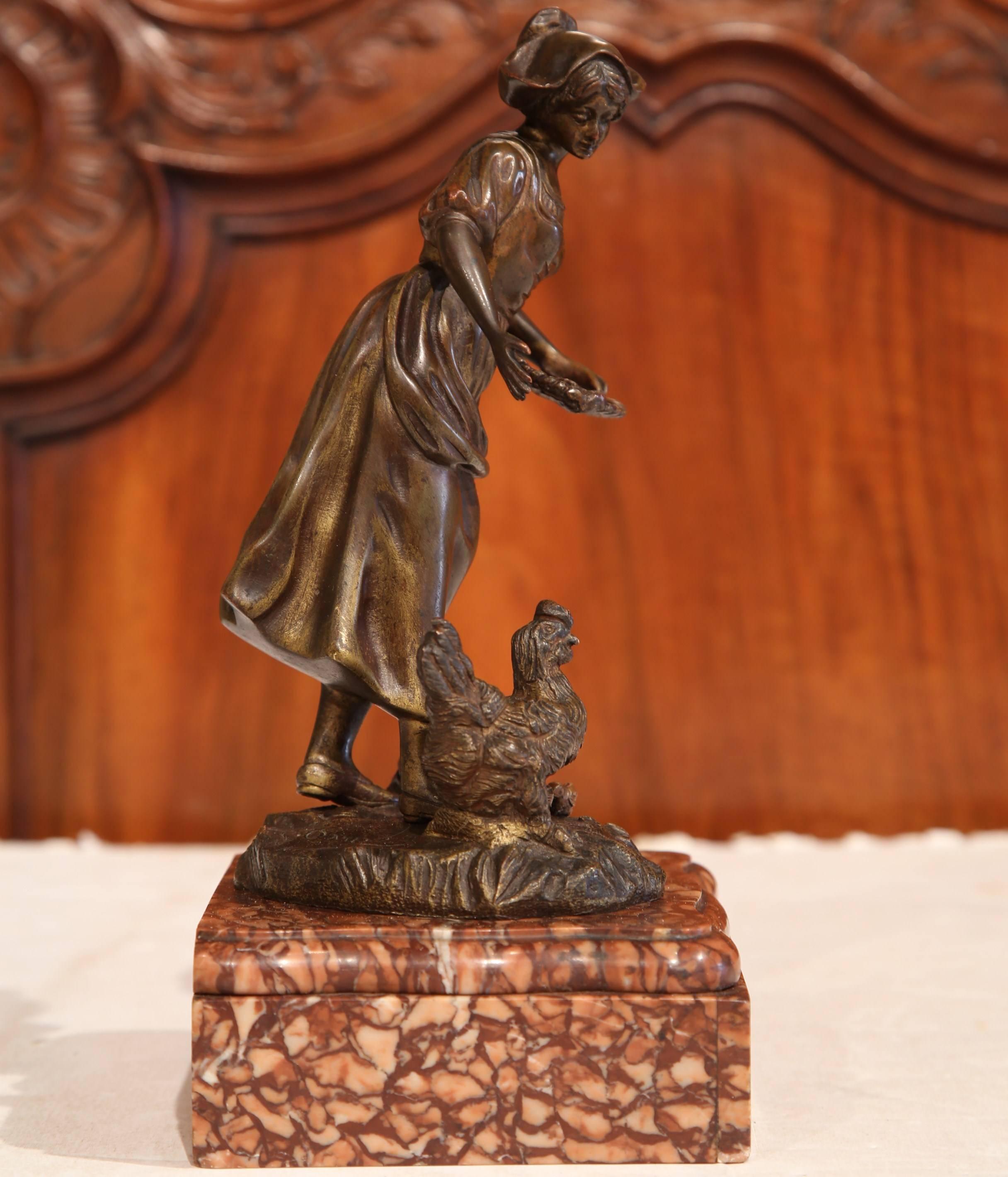 19th Century French Bronze Figurine on Marble Base Signed G. Omerth 1