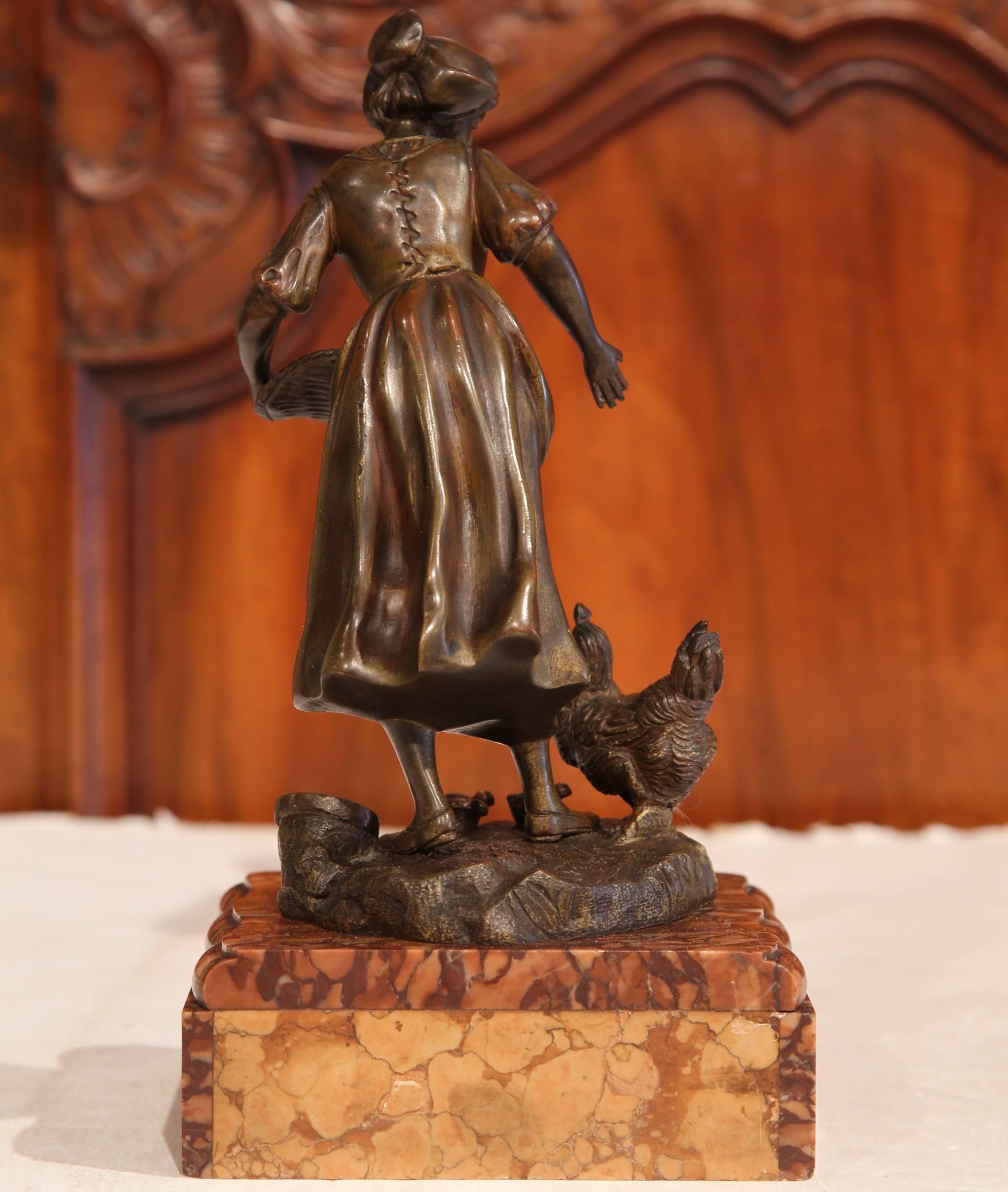 19th Century French Bronze Figurine on Marble Base Signed G. Omerth 3