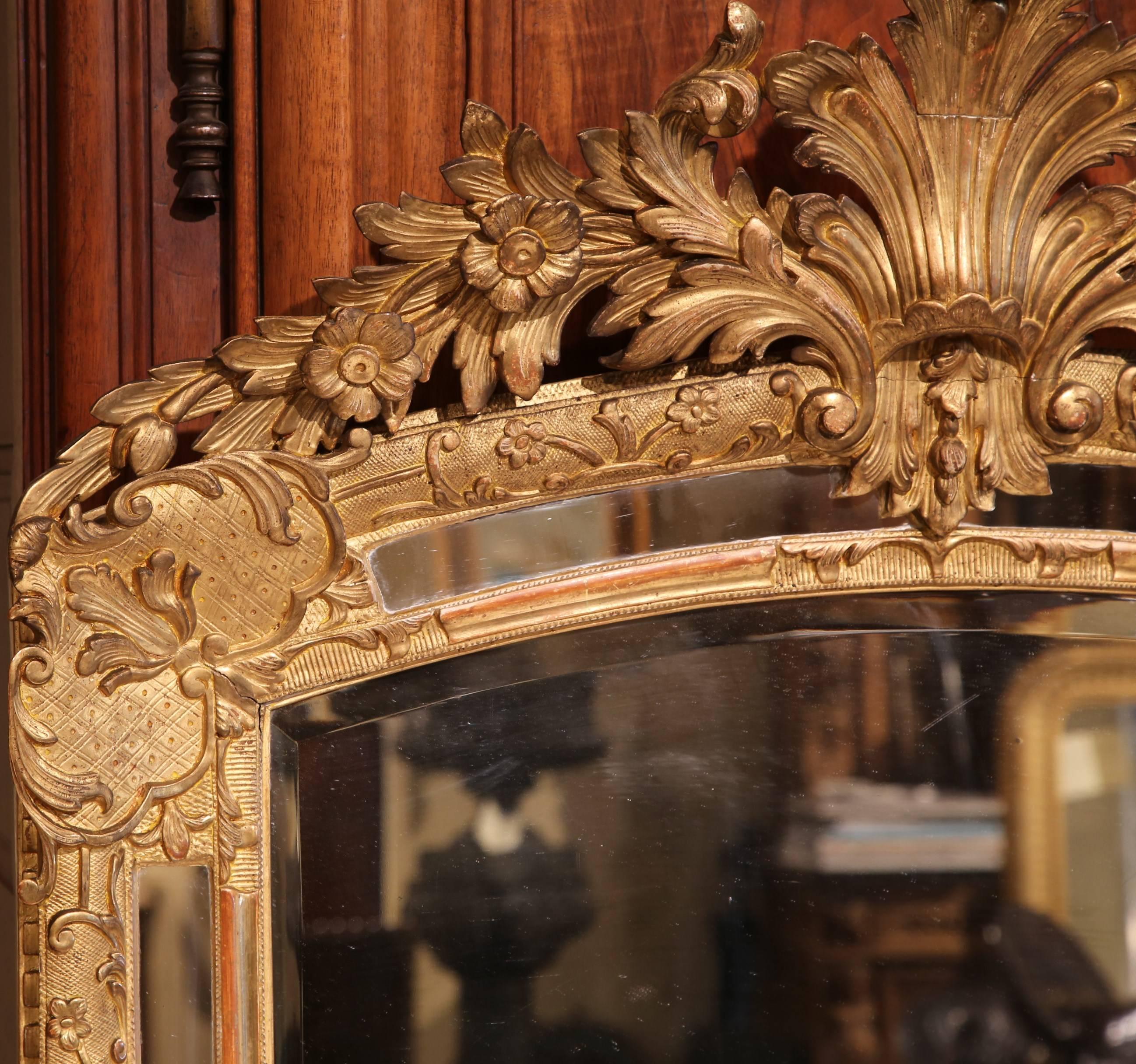 Gilt 18th Century Louis XV Carved Gold Leaf Mirror from Provence