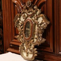 Early 19th Century Italian Painted and Gilt Carved Reliquary Frame with Mirror