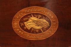 Early 20th Century Marquetry Handled Tea Tray with Musical Instrument Inlay