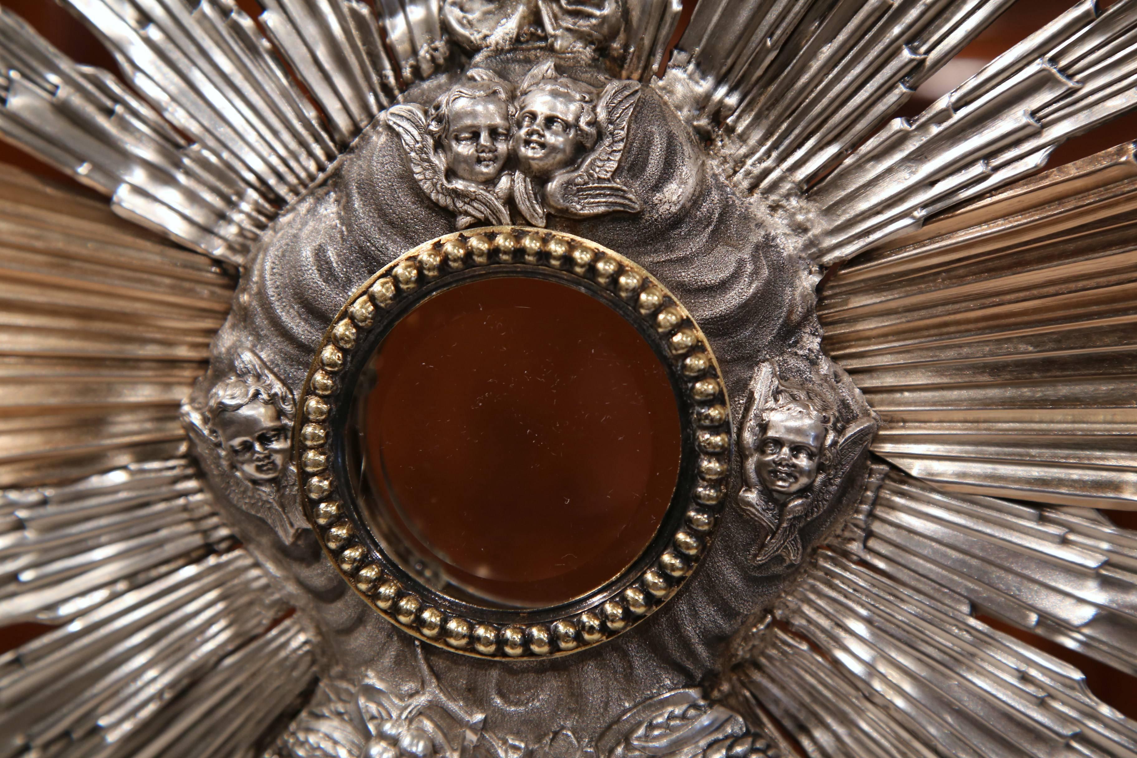 Hand-Crafted 18th Century French Carved Sterling Silver and Gilt Catholic Monstrance