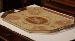 Large 19th Century French Napoleon III Hand-Painted Tole Tray