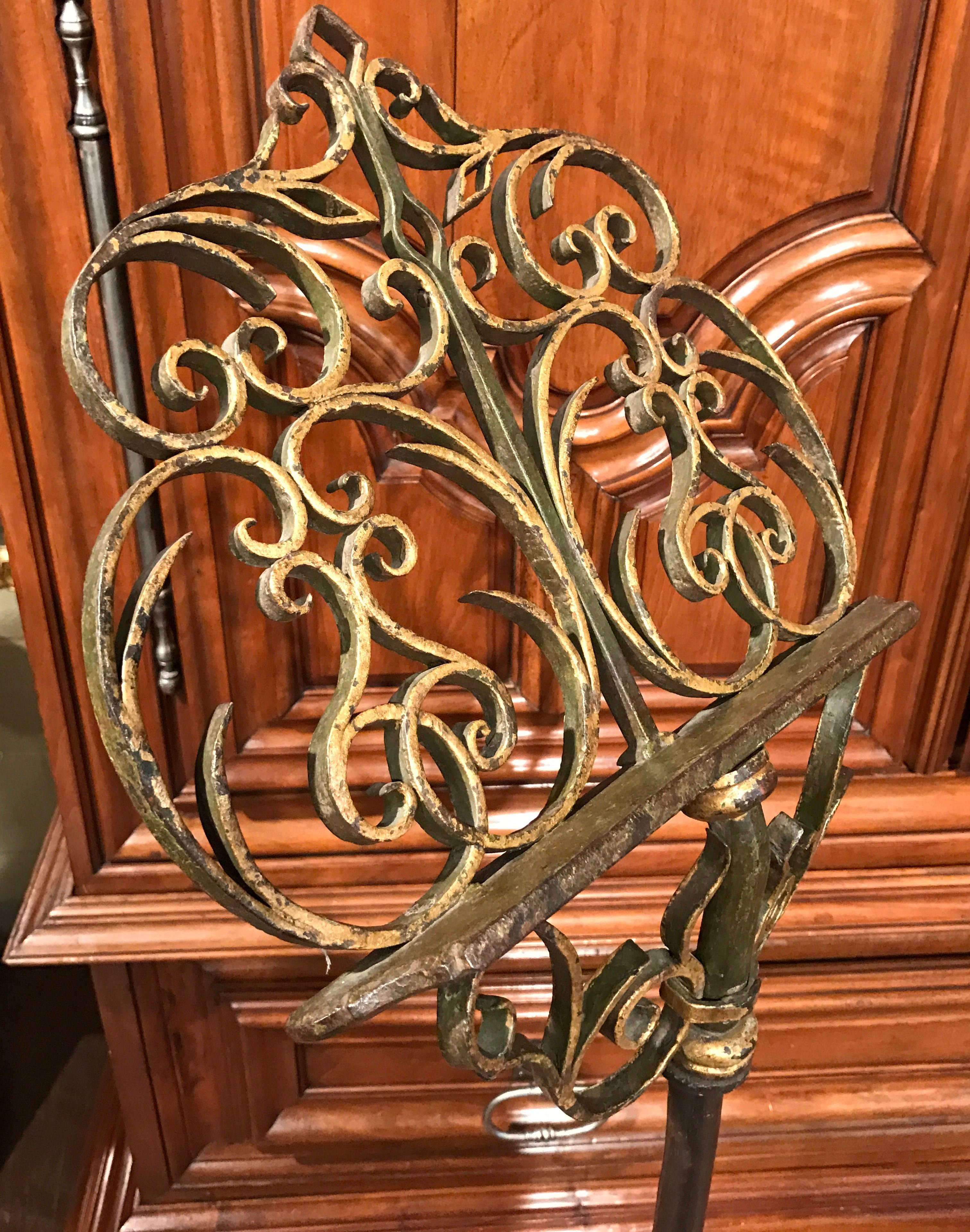 18th Century French Gothic Wrought Iron Partly Gilt Lectern 3