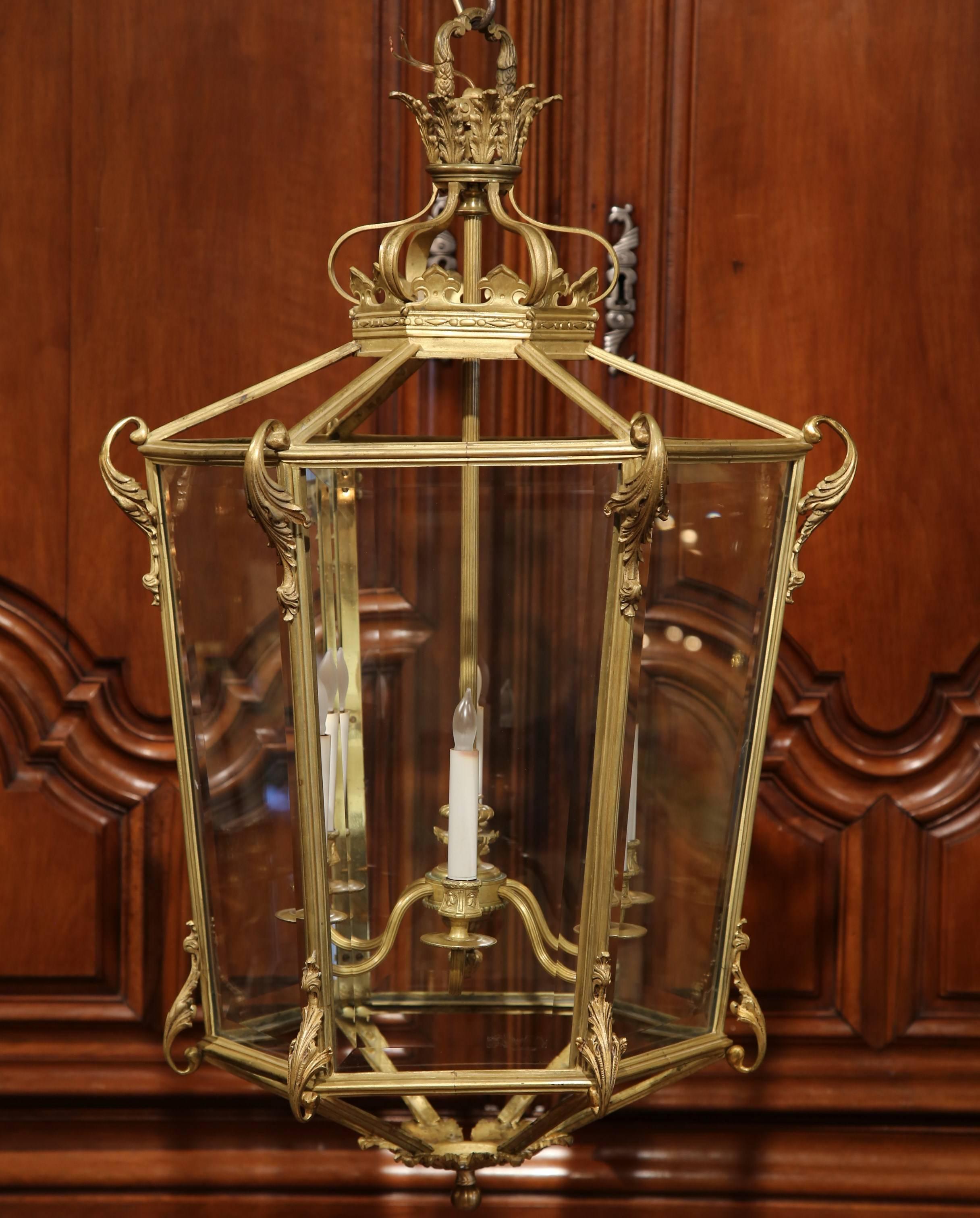 Early 20th Century French Louis XV Six-Light Gilt Bronze Lantern 1