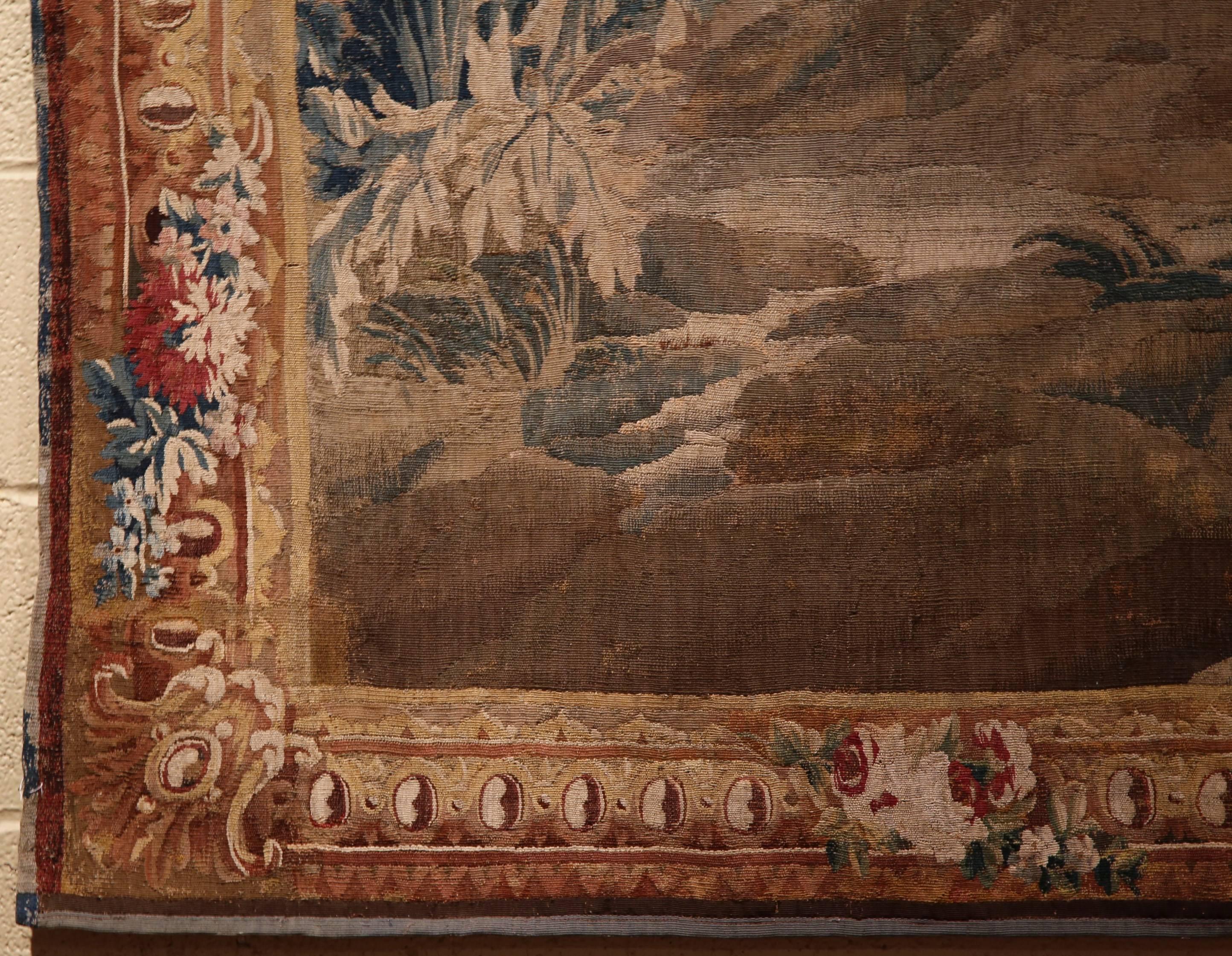 Large 18th Century French Aubusson Pastoral Tapestry in the Manner of Boucher 4