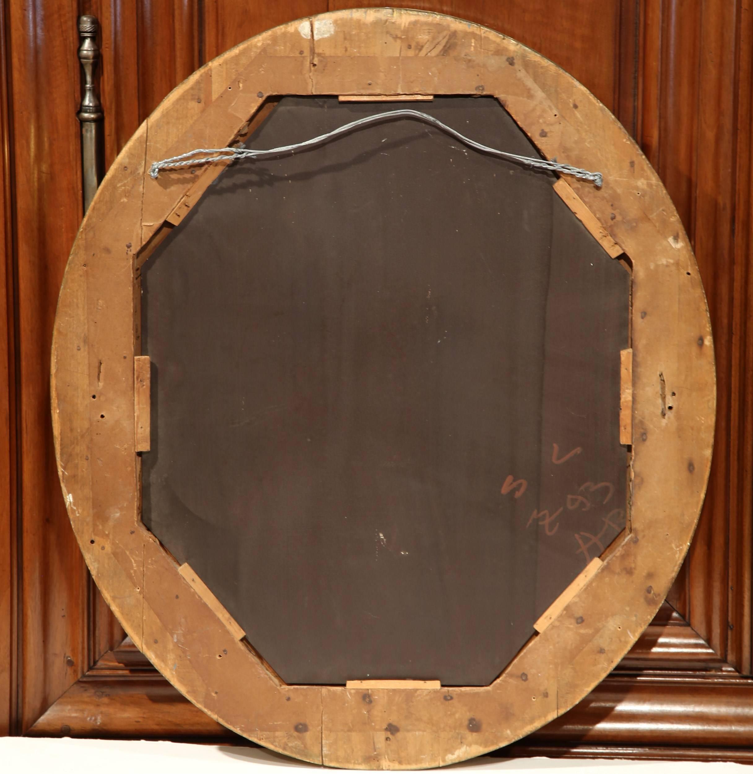 19th Century French Louis XV Carved Giltwood Oval Mirror 2