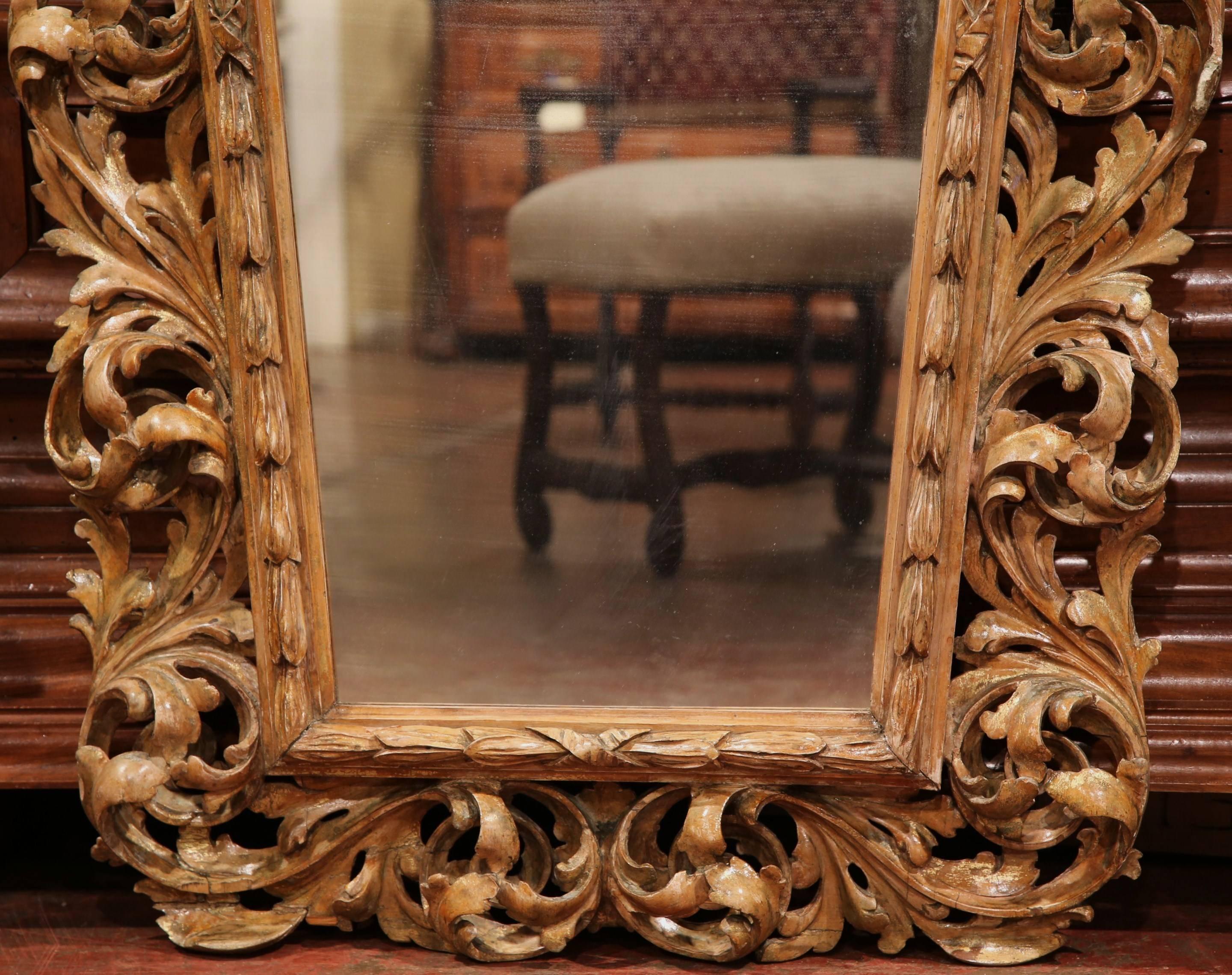Rococo Mid-19th Century French Carved Giltwood Mirror from Provence