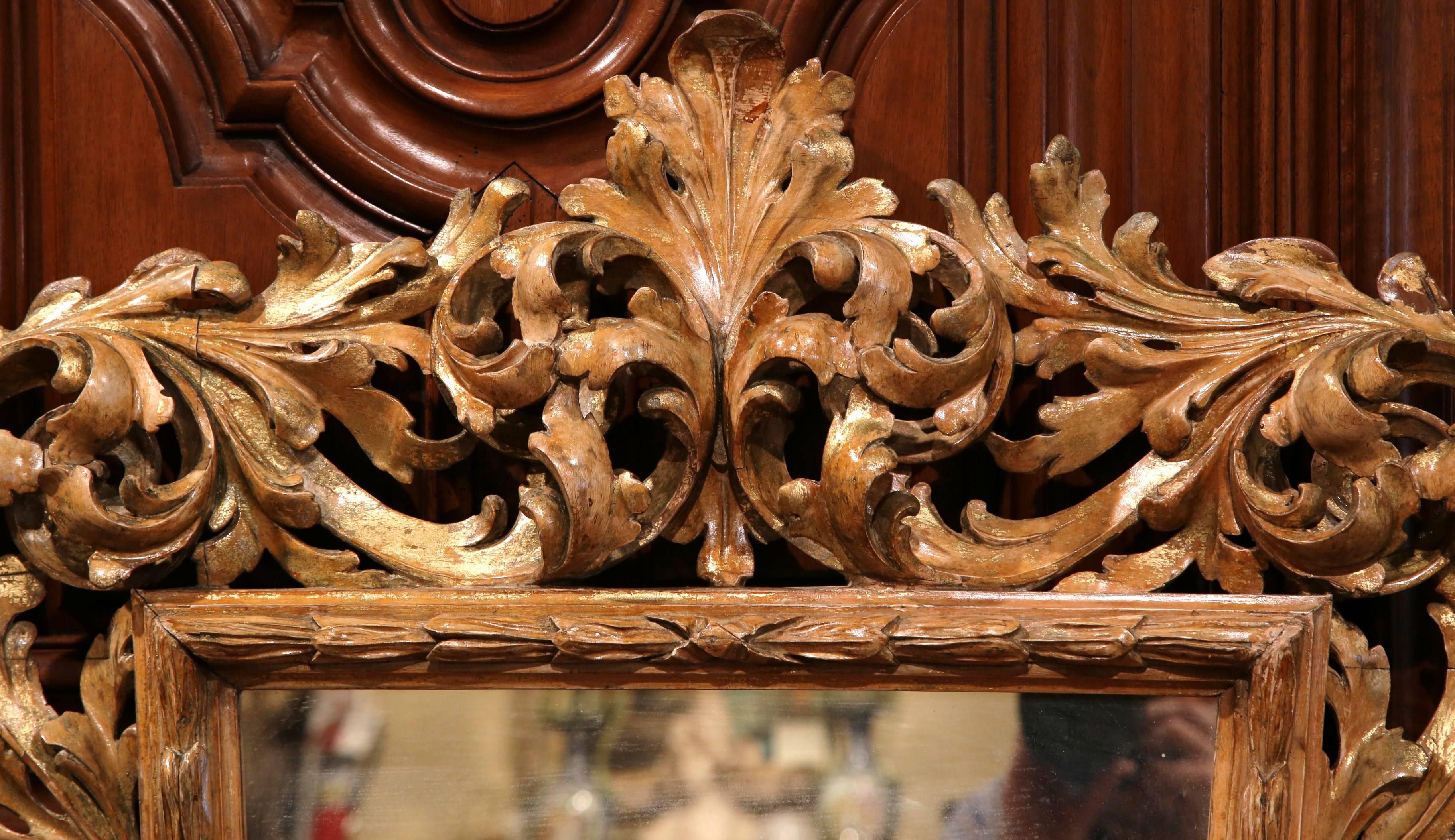Mid-19th Century French Carved Giltwood Mirror from Provence 1