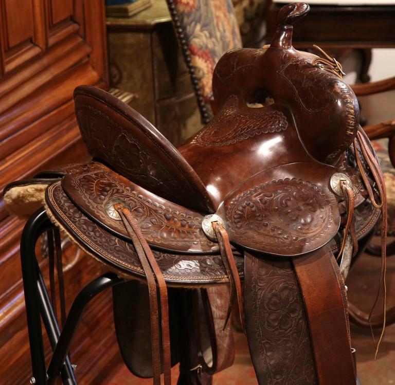 Vintage Tooled Leather Horse Saddle on Stand from Hamley and Co Pendleton  Ore at 1stDibs | vintage hamley saddles, antique hamley saddles for sale,  vintage hamley saddles for sale