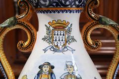 19th Century French Hand-Painted Faience Vase Signed Henriot Quimper