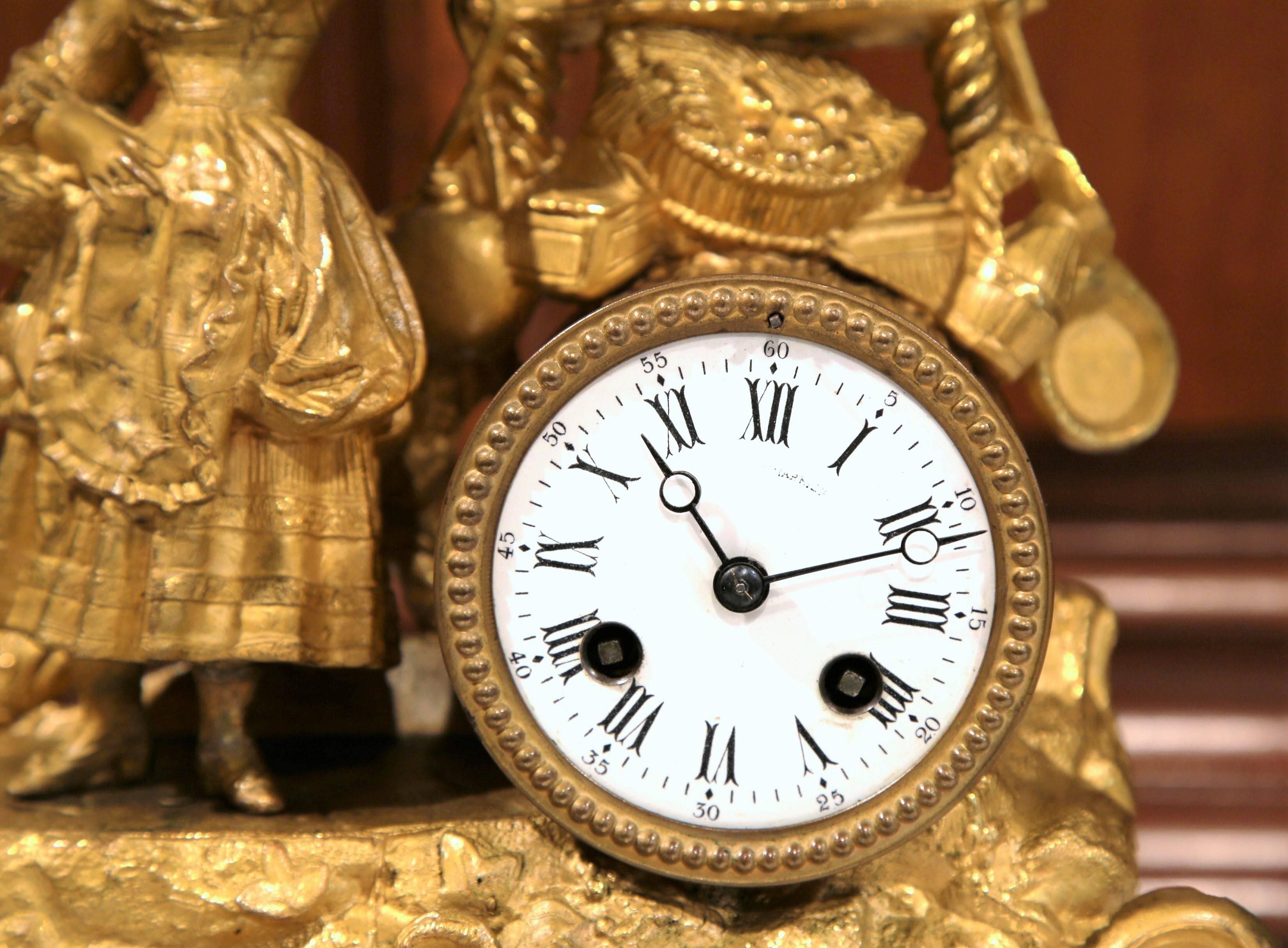gold plated mantel clocks