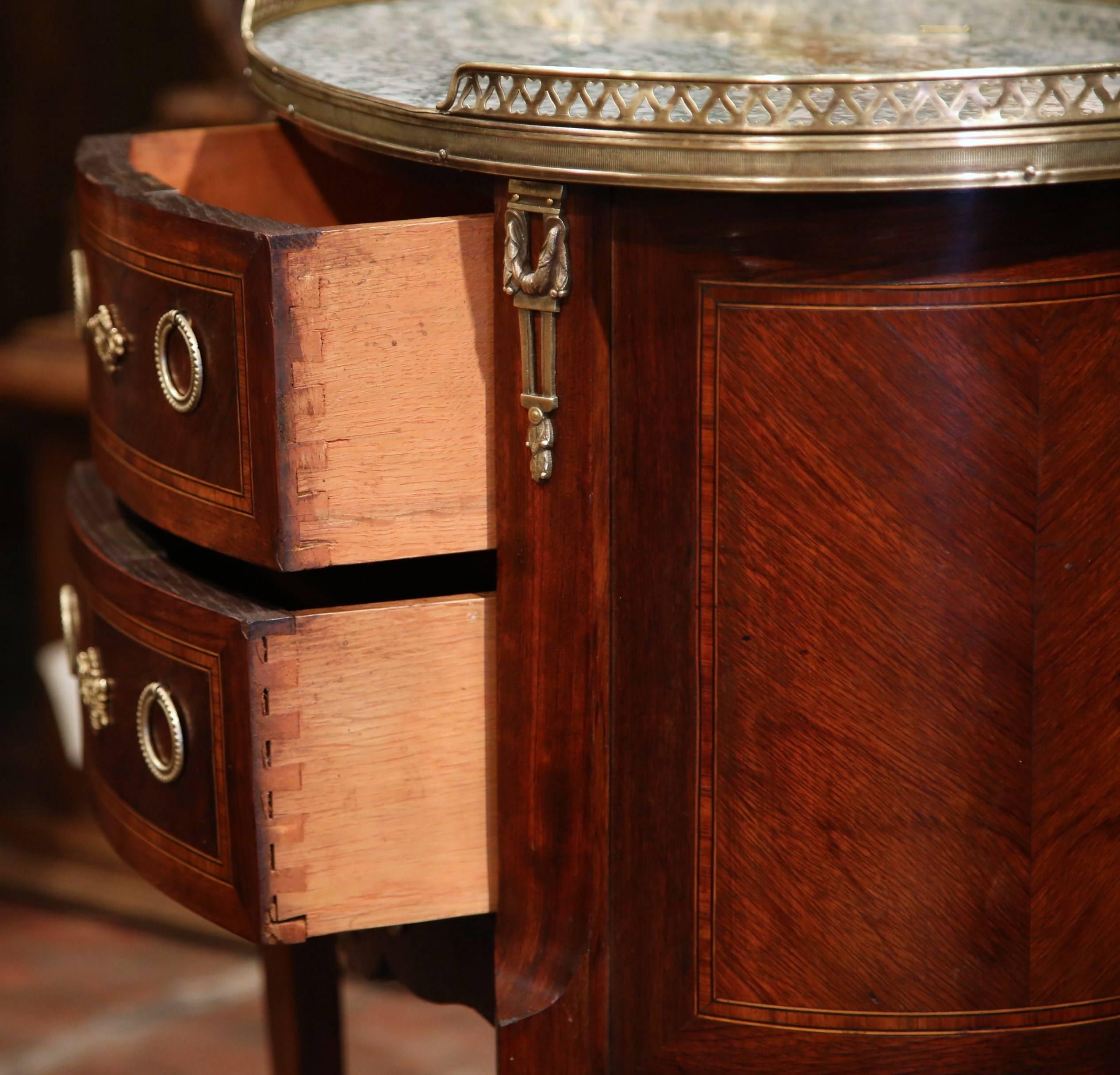 19th Century French Louis XV Rosewood Commode with Marble Top and Bronze Mounts In Good Condition In Dallas, TX