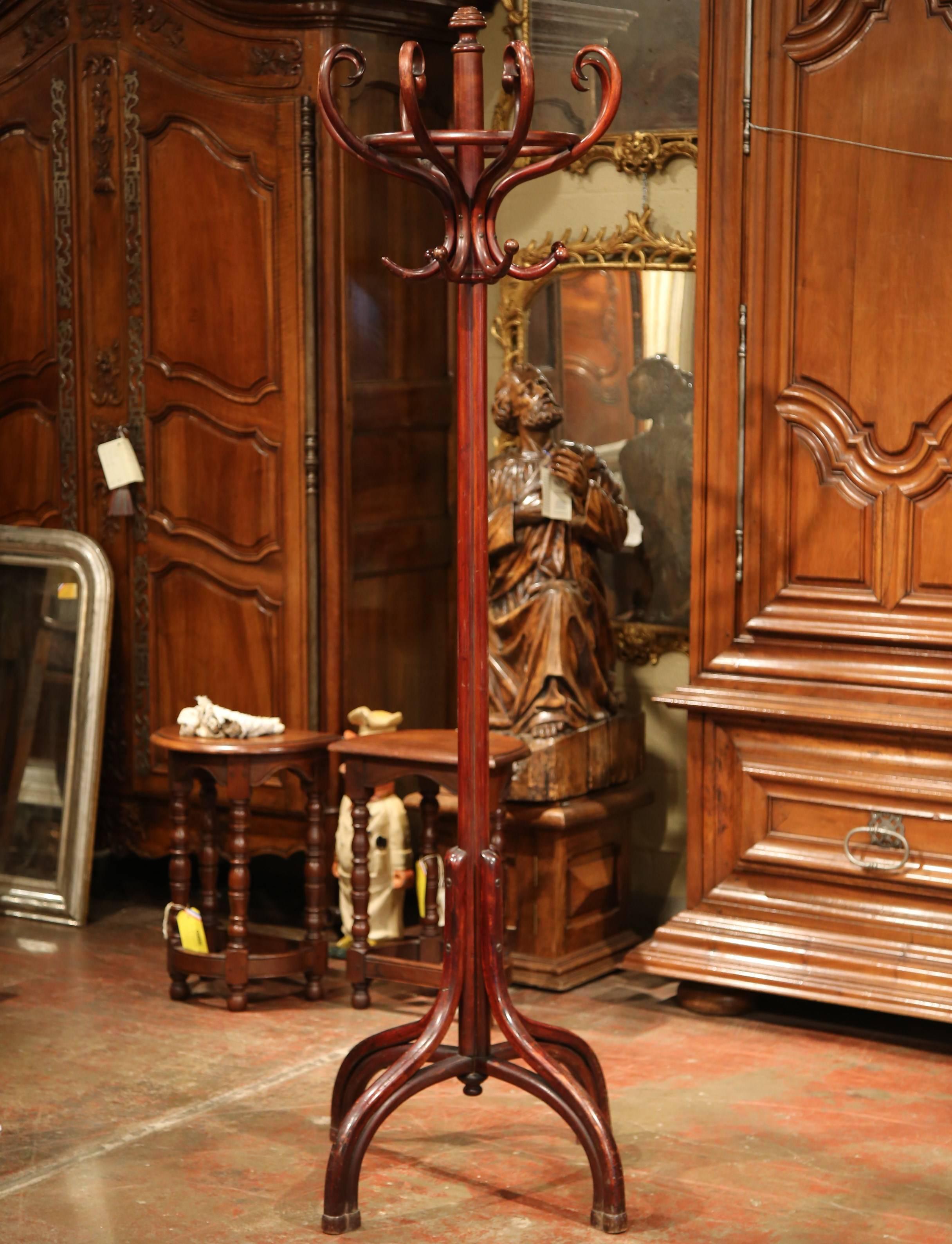 Early 20th Century French Bentwood Hall Tree with 16 Hooks Thonet Style 2