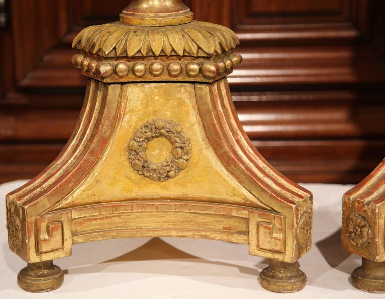 Pair of 19th Century Italian Carved Giltwood Prickets Altar ...