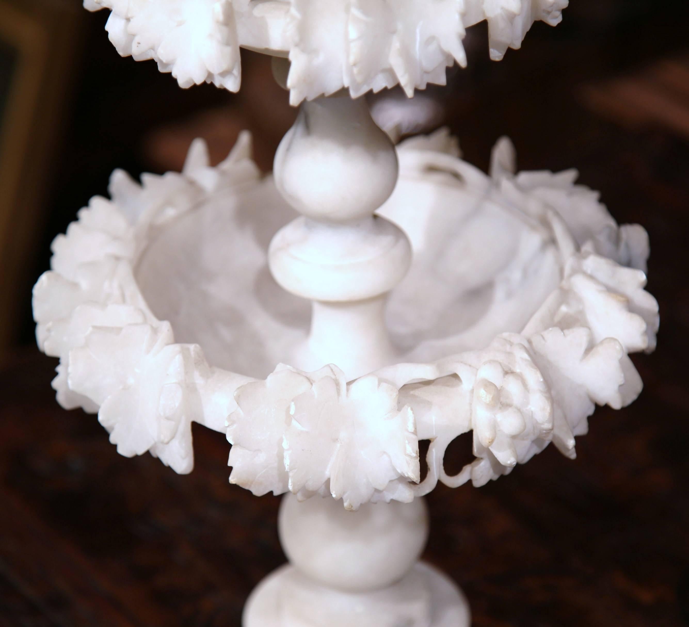 19th Century French Carved Three-Tier Alabaster Display Centerpiece 4