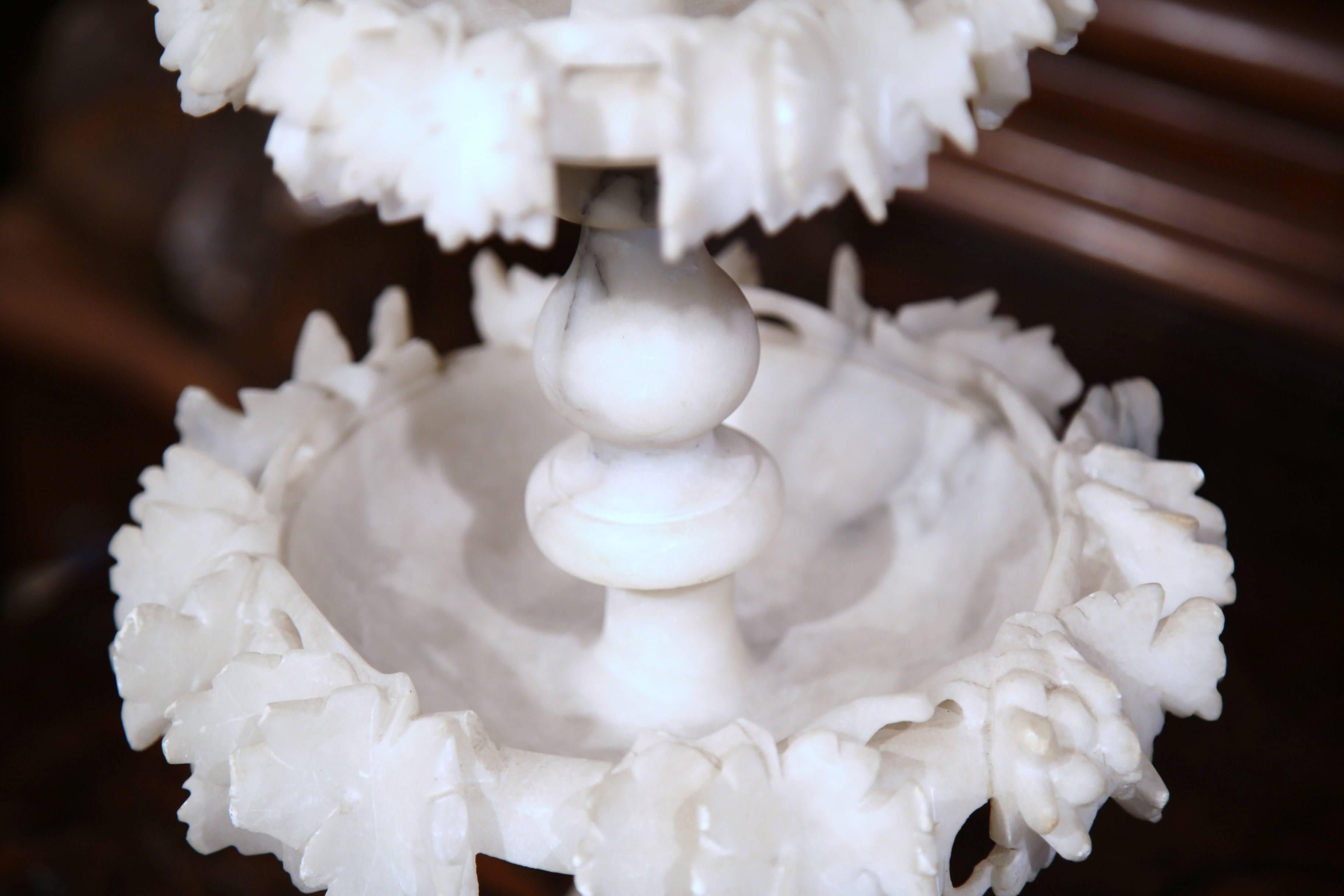 19th Century French Carved Three-Tier Alabaster Display Centerpiece 5