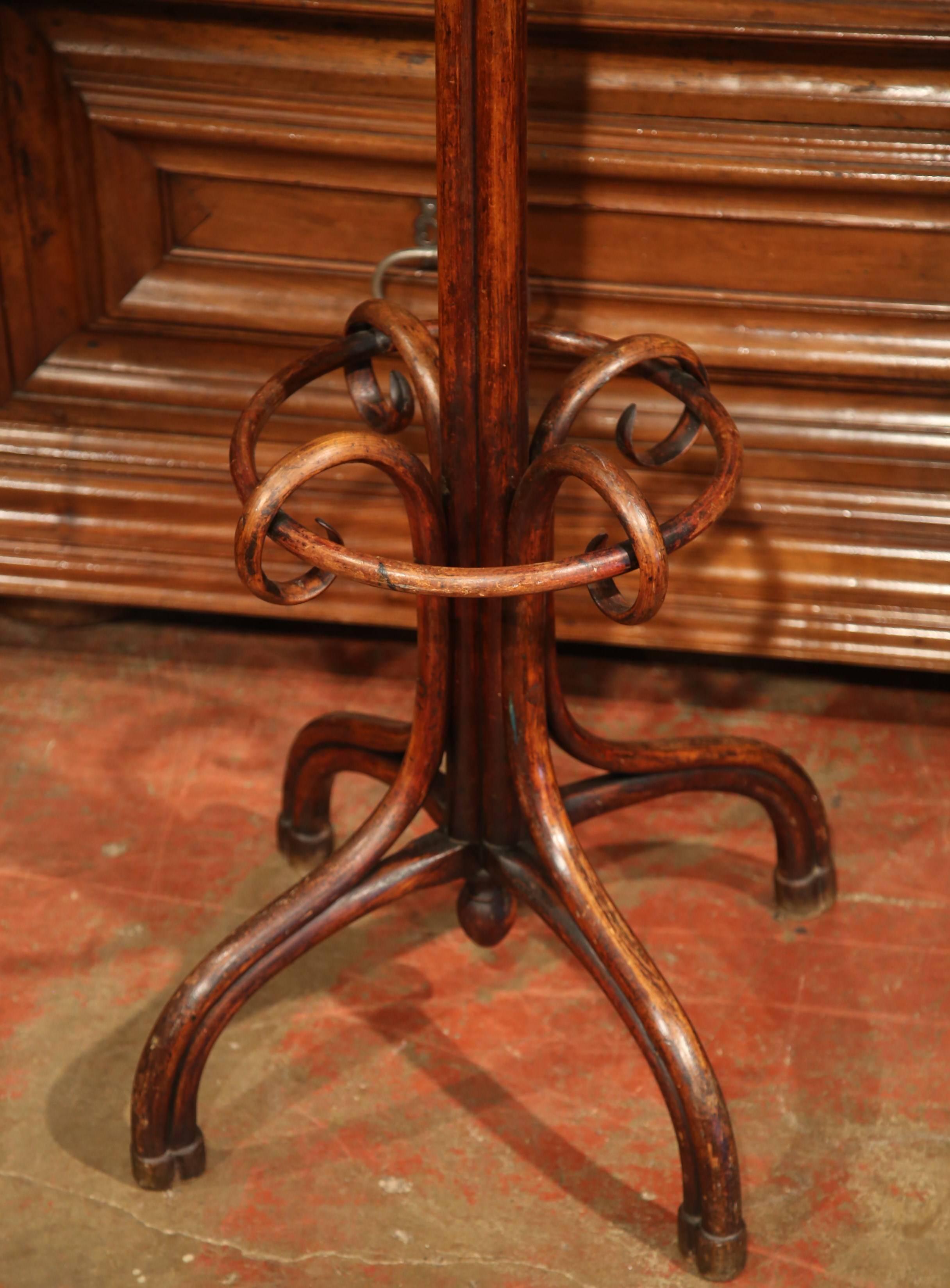Early 20th Century French Bentwood Swivel Hall Tree with 16 Hooks, Thonet Style 4