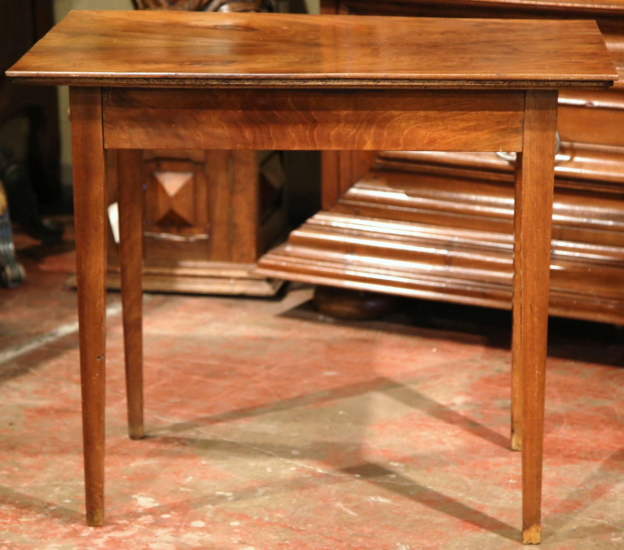 19th Century French Louis Philippe Walnut Side Table with Drawer 4