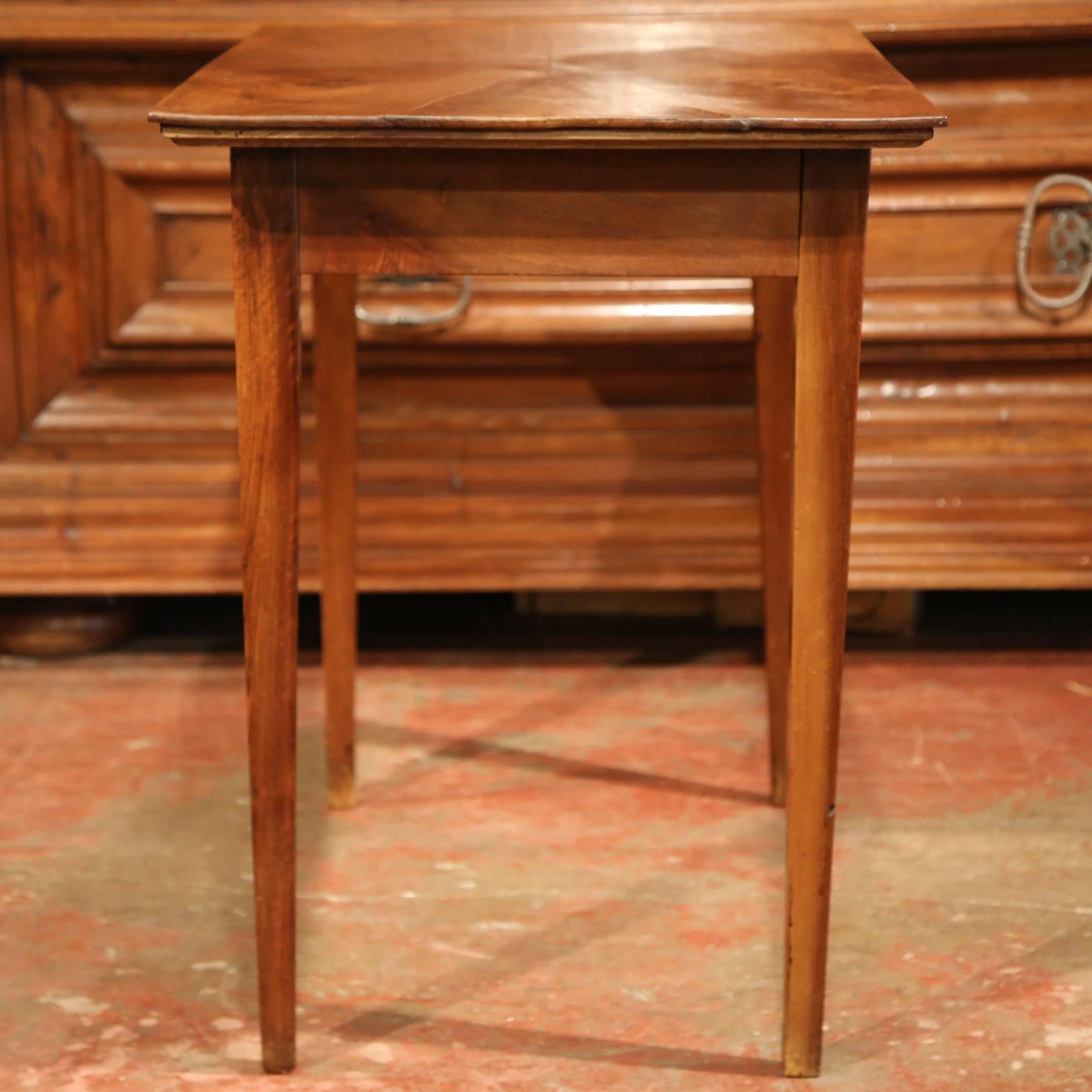 19th Century French Louis Philippe Walnut Side Table with Drawer 3