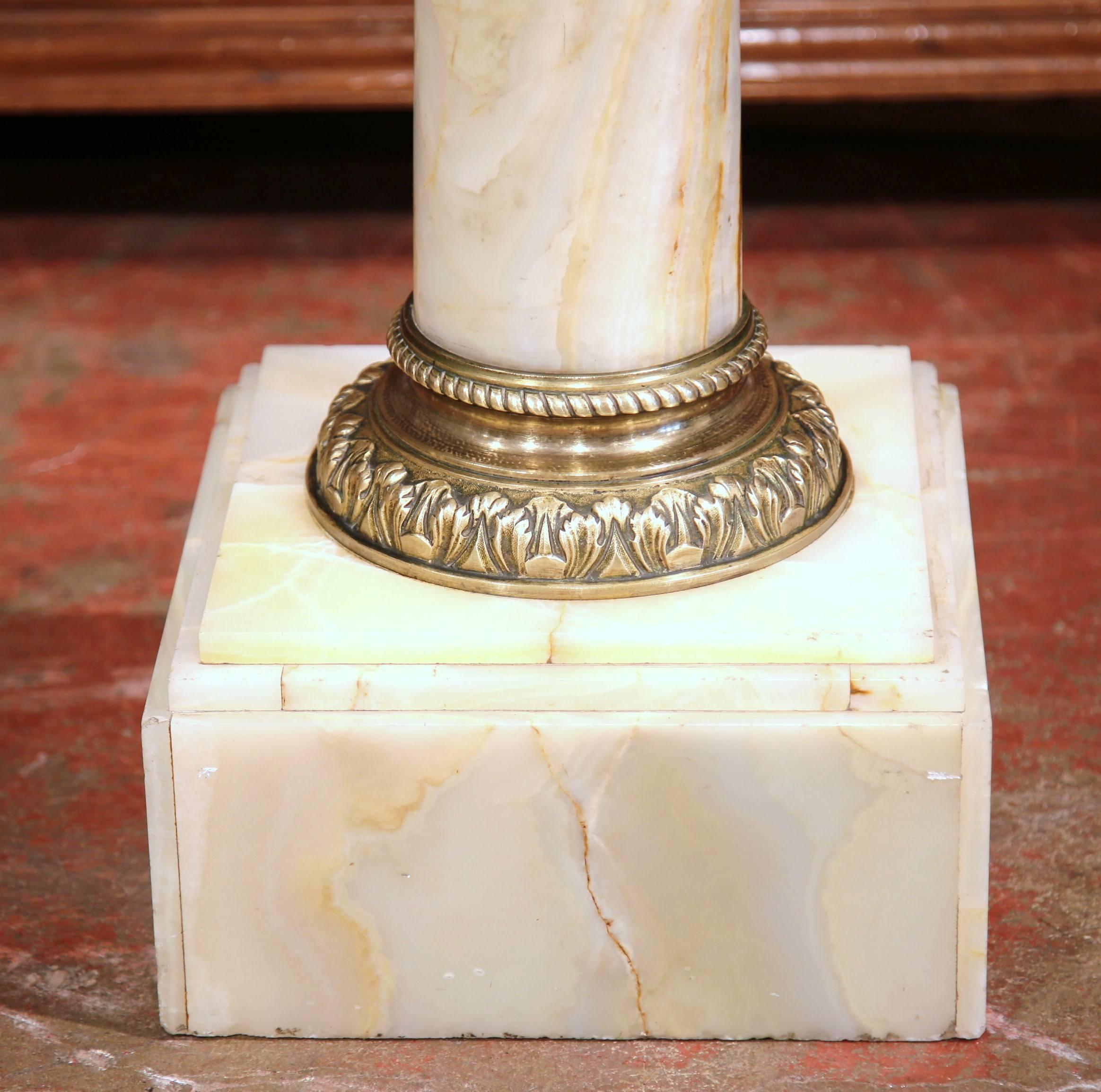 19th Century French White Onyx and Gilt Bronze-Mounted Pedestal 2