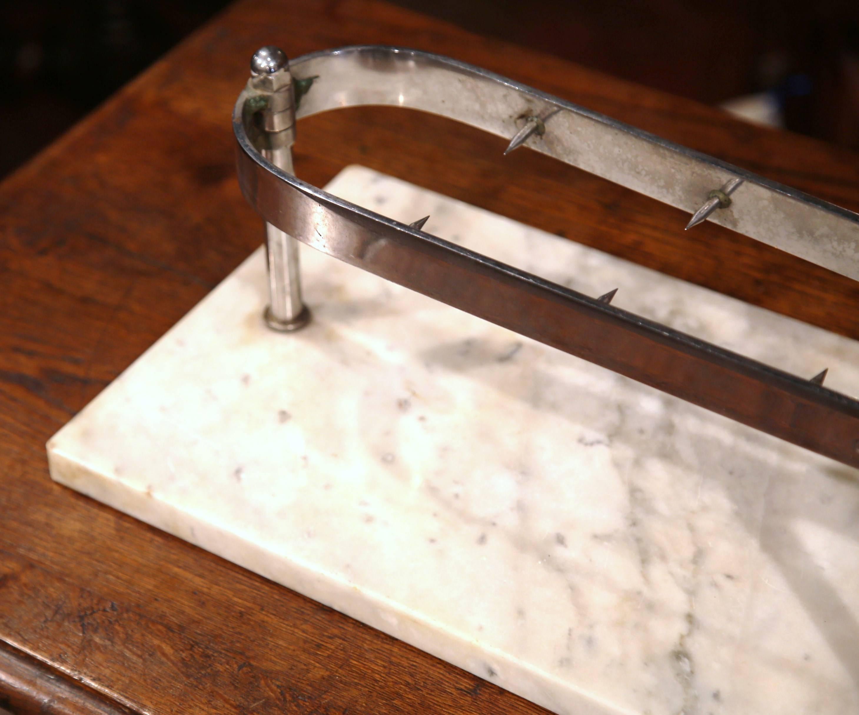 Early 20th Century French Stainless Steel and Marble Butcher Meat Holder 4