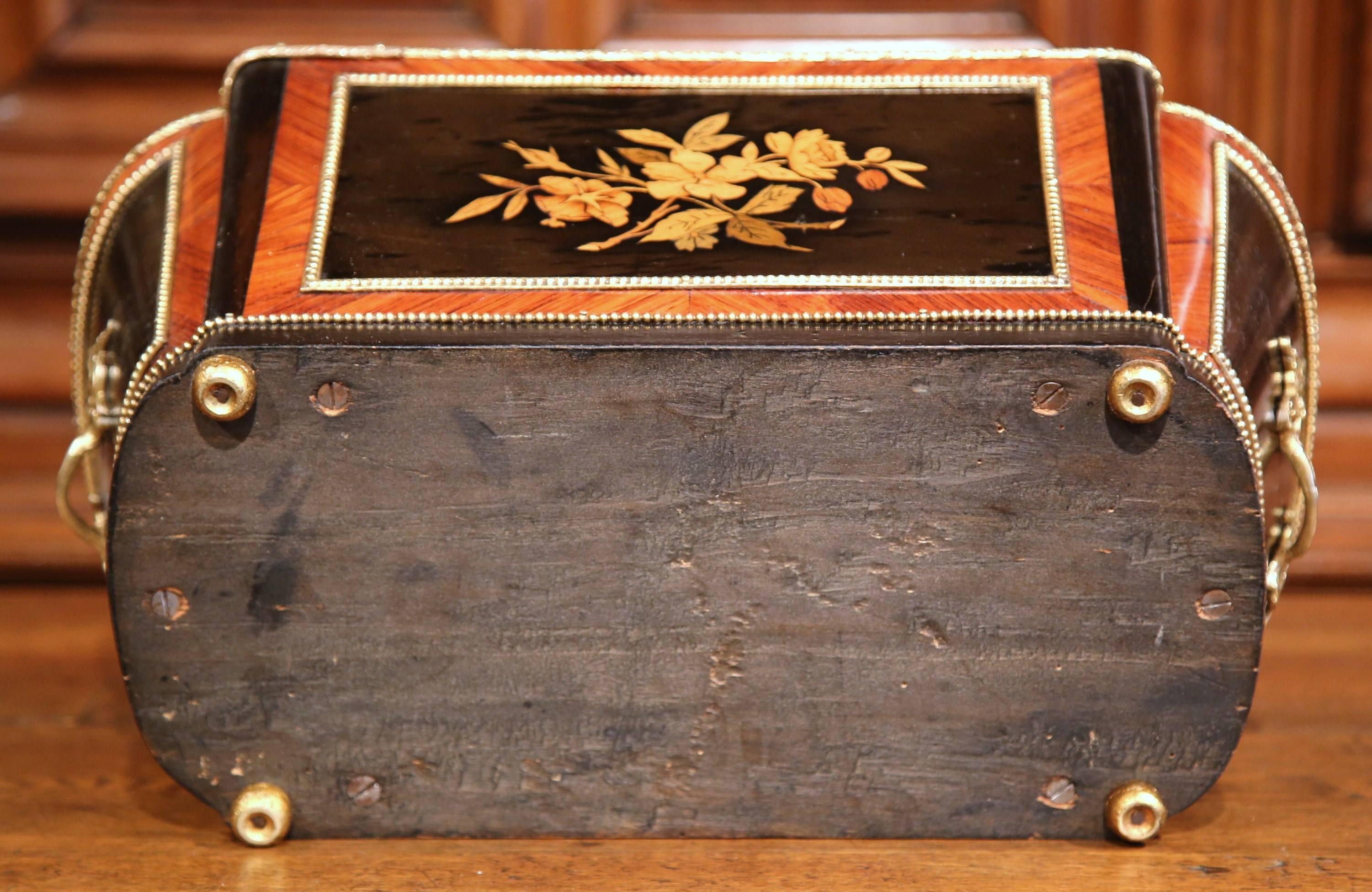 19th Century French Napoleon III Rosewood Marquetry Inlay and Bronze Jardinière 7