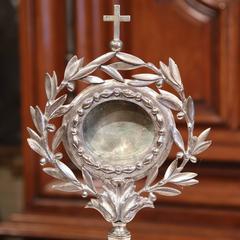 18th Century French Catholic Silvered Bronze Shrine Reliquary