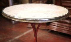 19th Century Parisian Iron and Marble Bistrot Table with Original Paint Finish