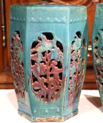 Early 20th Century Pair of Asian Green Porcelain Garden Stools
