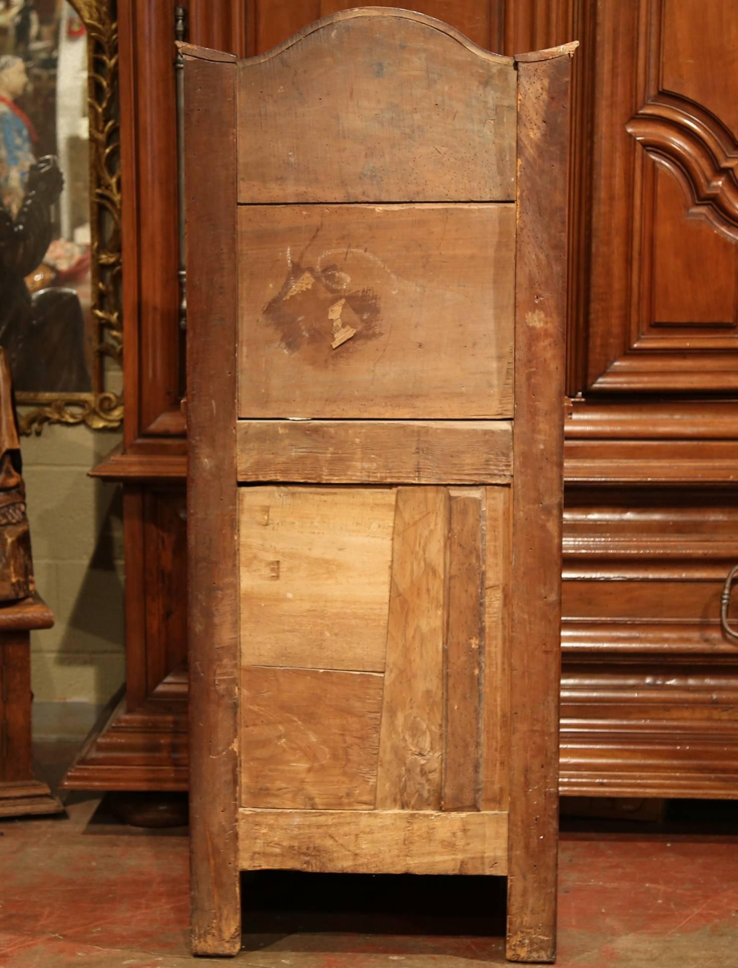 18th Century French Carved Walnut Oratoire Prayer Bench Cabinet from Burgundy 4