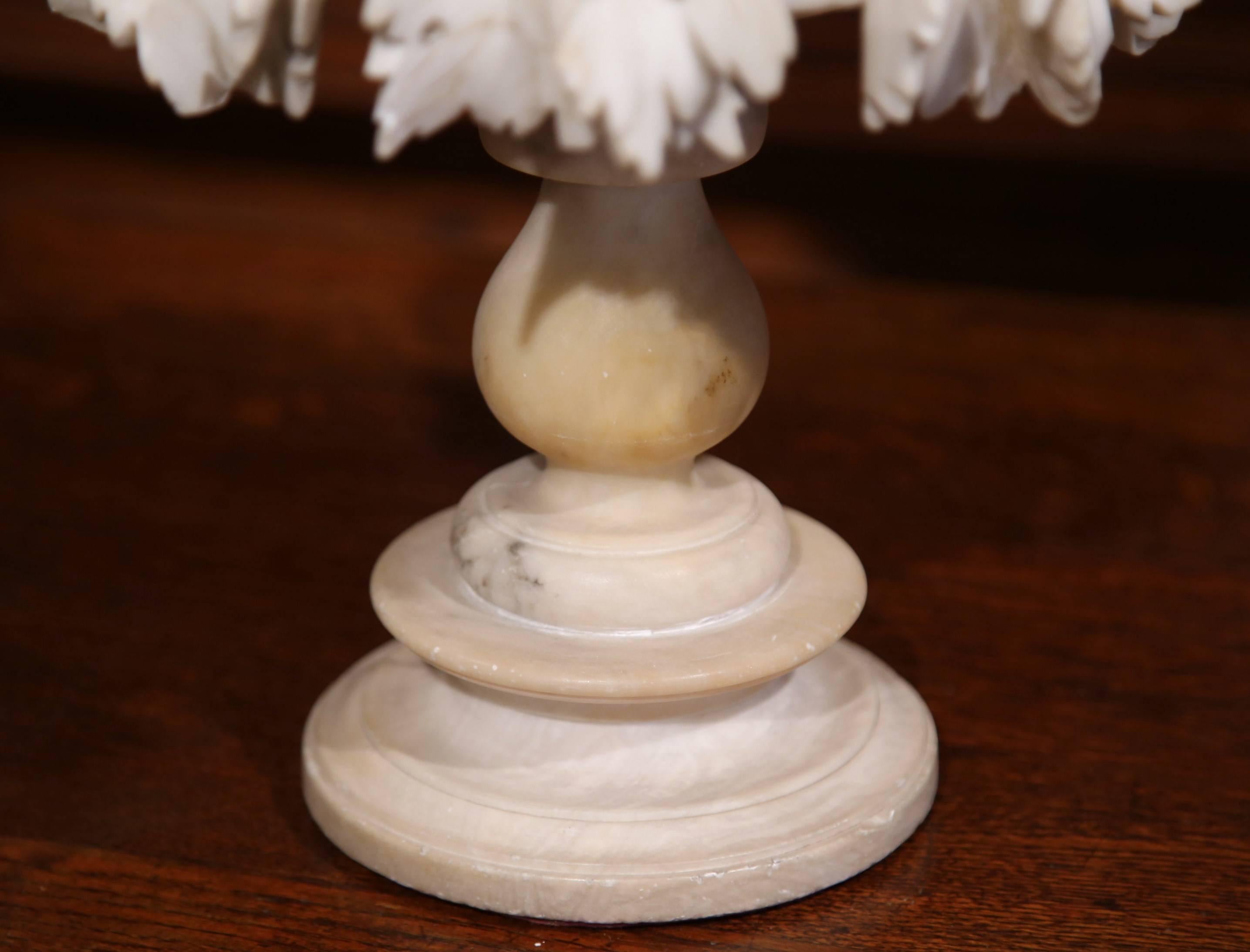 19th Century French Three-Tier Carved Alabaster Display Centrepiece For Sale 1