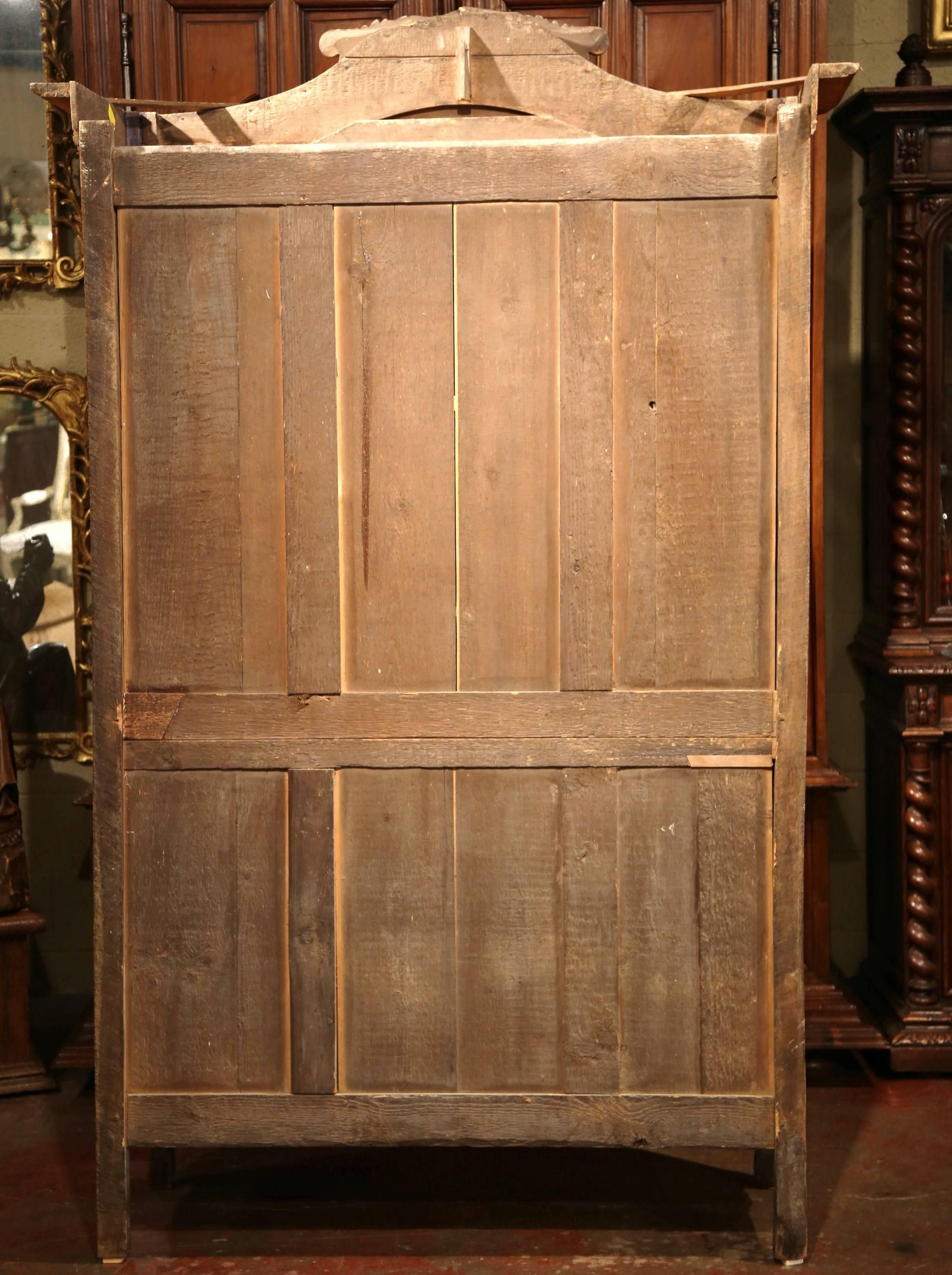 Mid-18th Century French Louis XV Carved Pine Wedding Armoire from Normandy 6