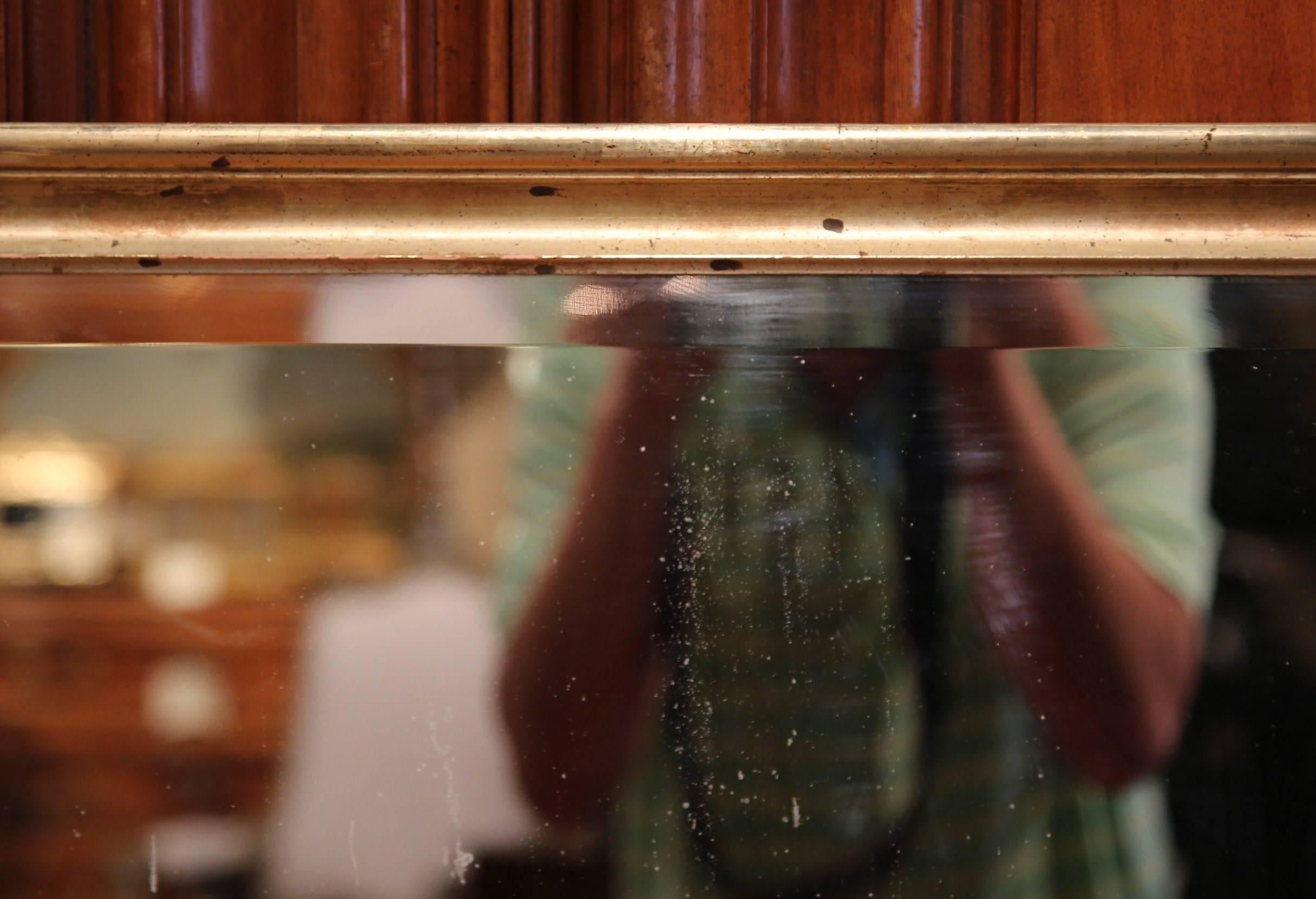 Large 19th Century, French Louis XVI Rectangular Gilt Frame with Beveled Mirror 2
