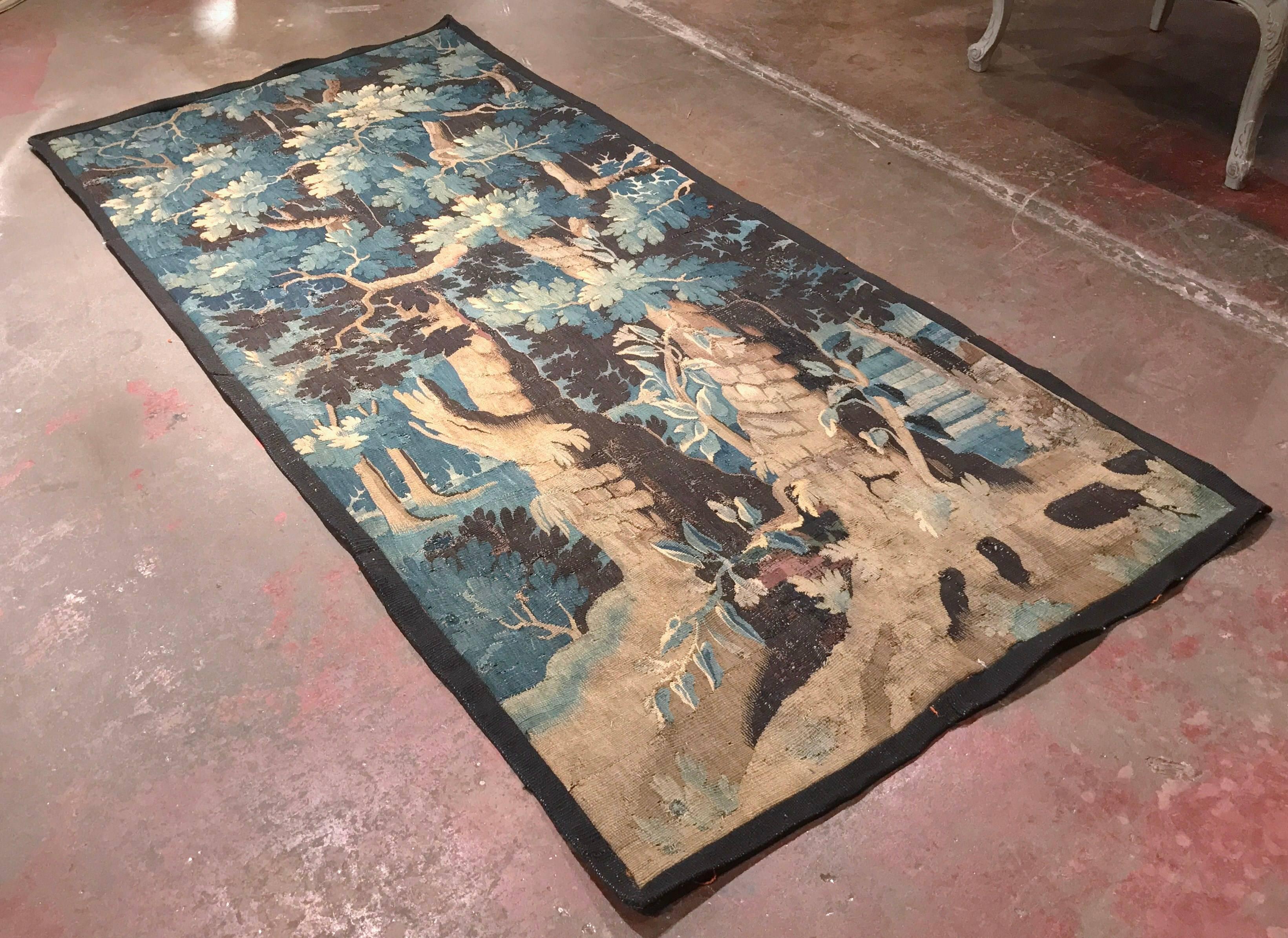 18th Century French Verdure Aubusson Tapestry with Trees and Foliage In Good Condition In Dallas, TX