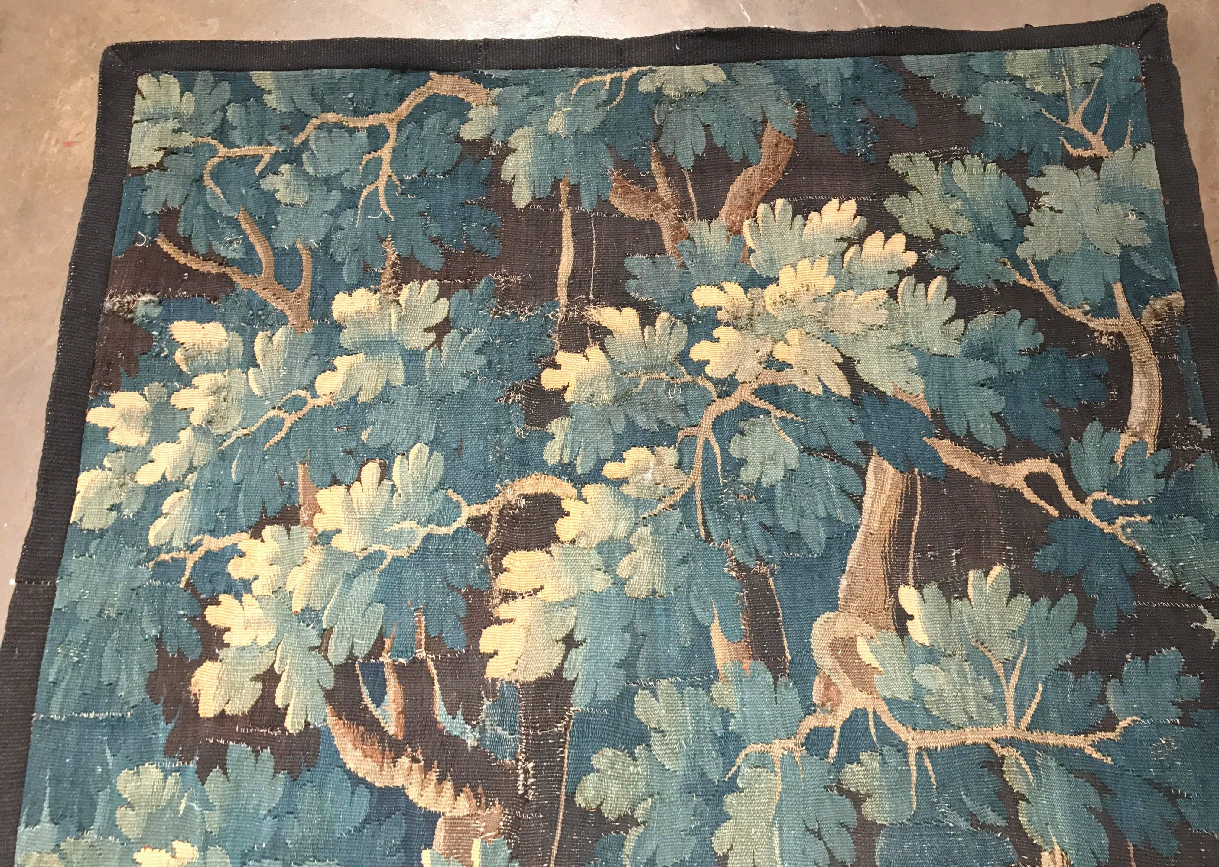 18th Century French Verdure Aubusson Tapestry with Trees and Foliage 3