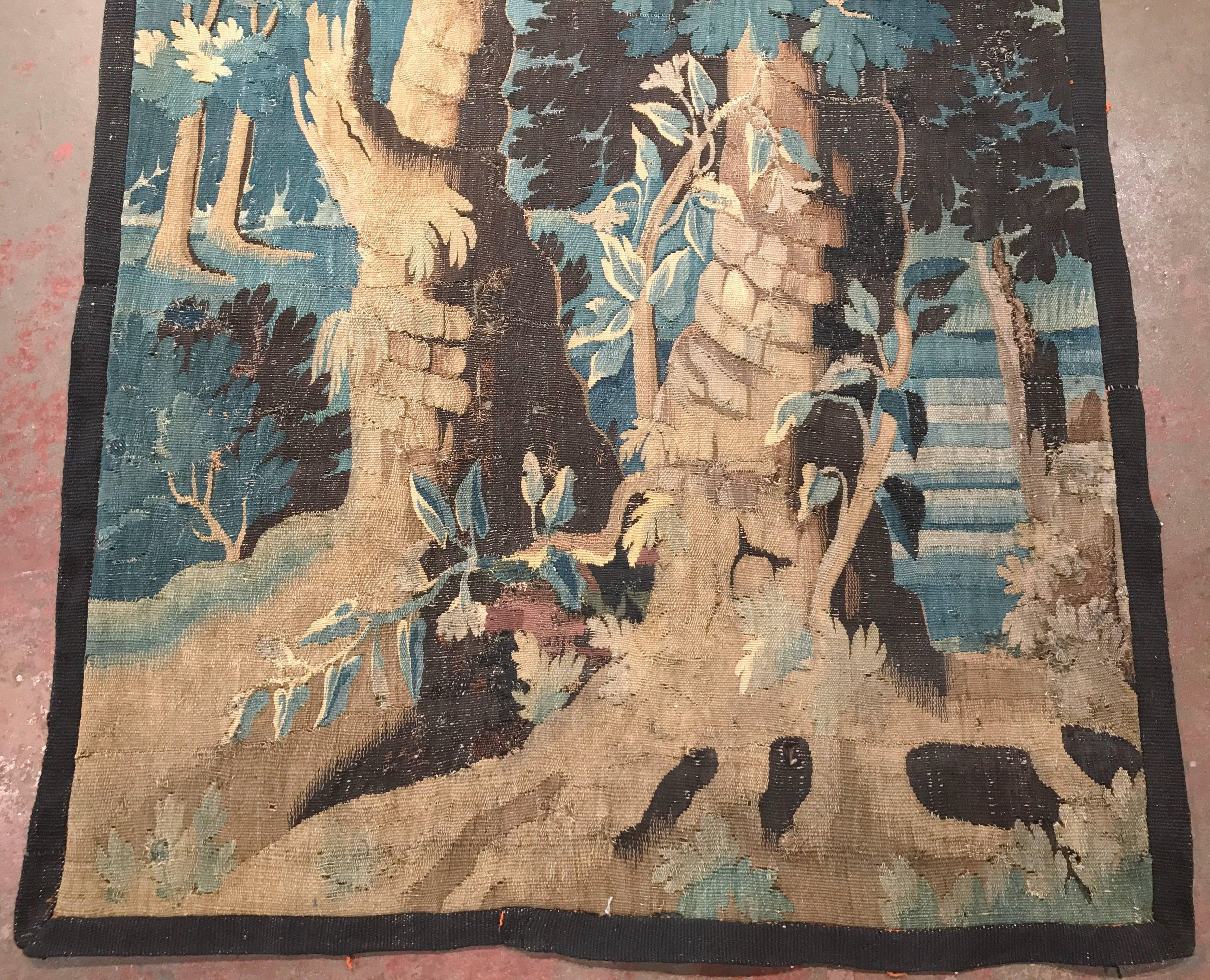 18th Century French Verdure Aubusson Tapestry with Trees and Foliage 4